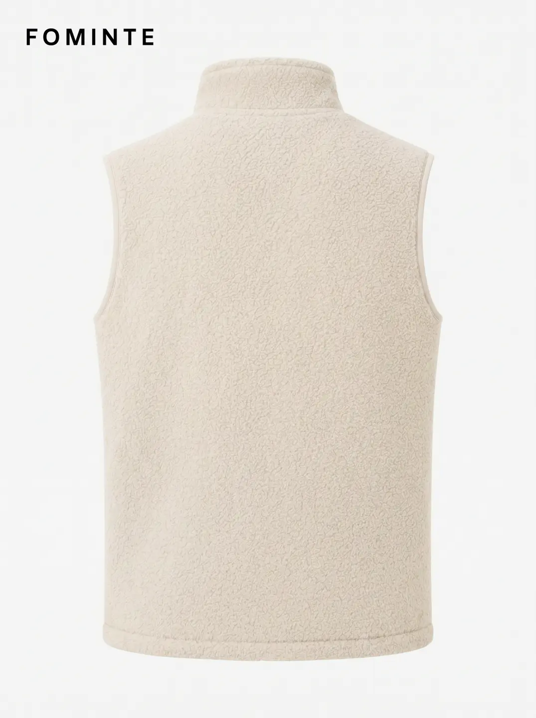 Men's Off White Full-Zip Fleece Vest