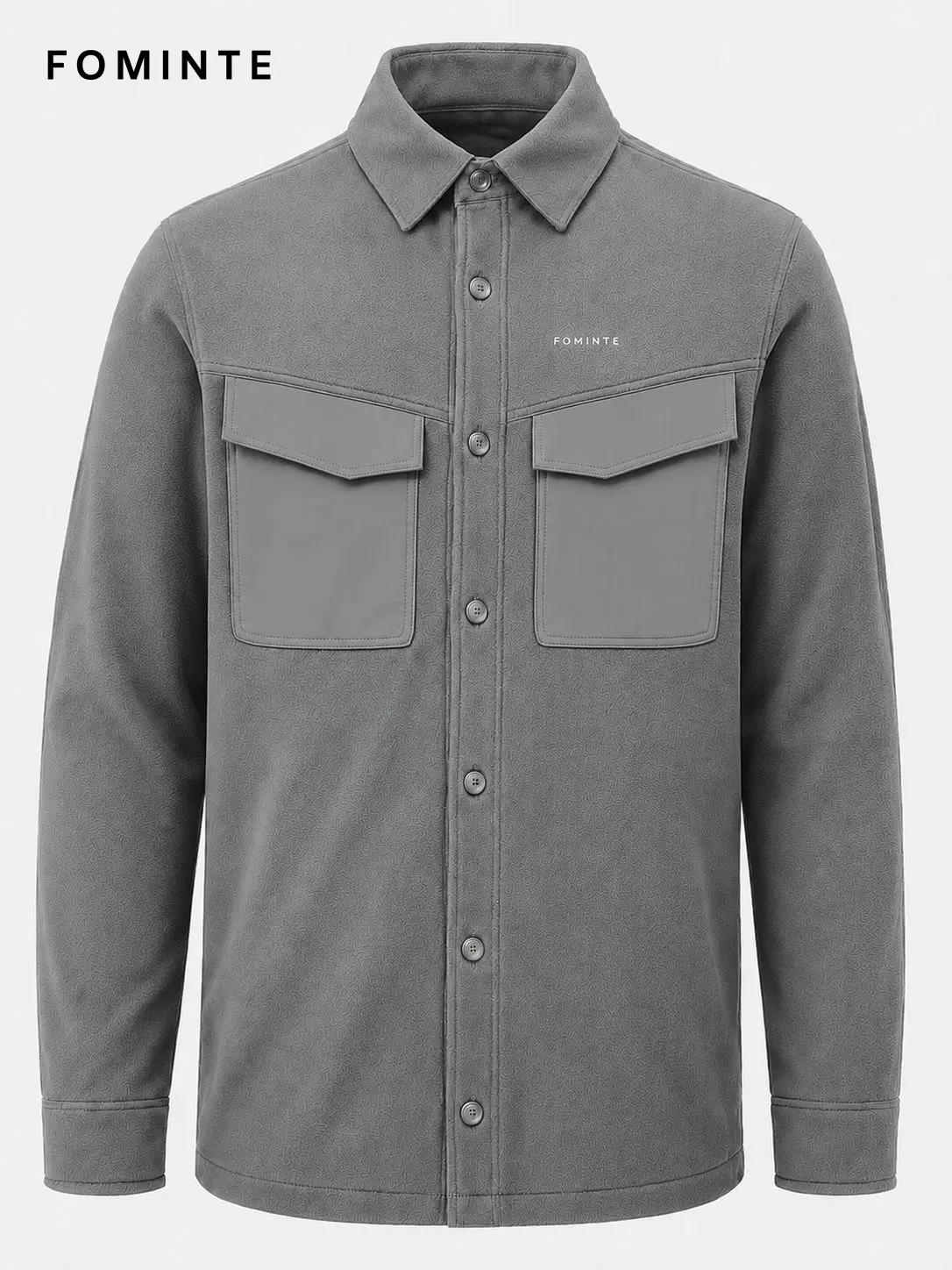 Men's Grey Chest Pocket fleece Jacket
