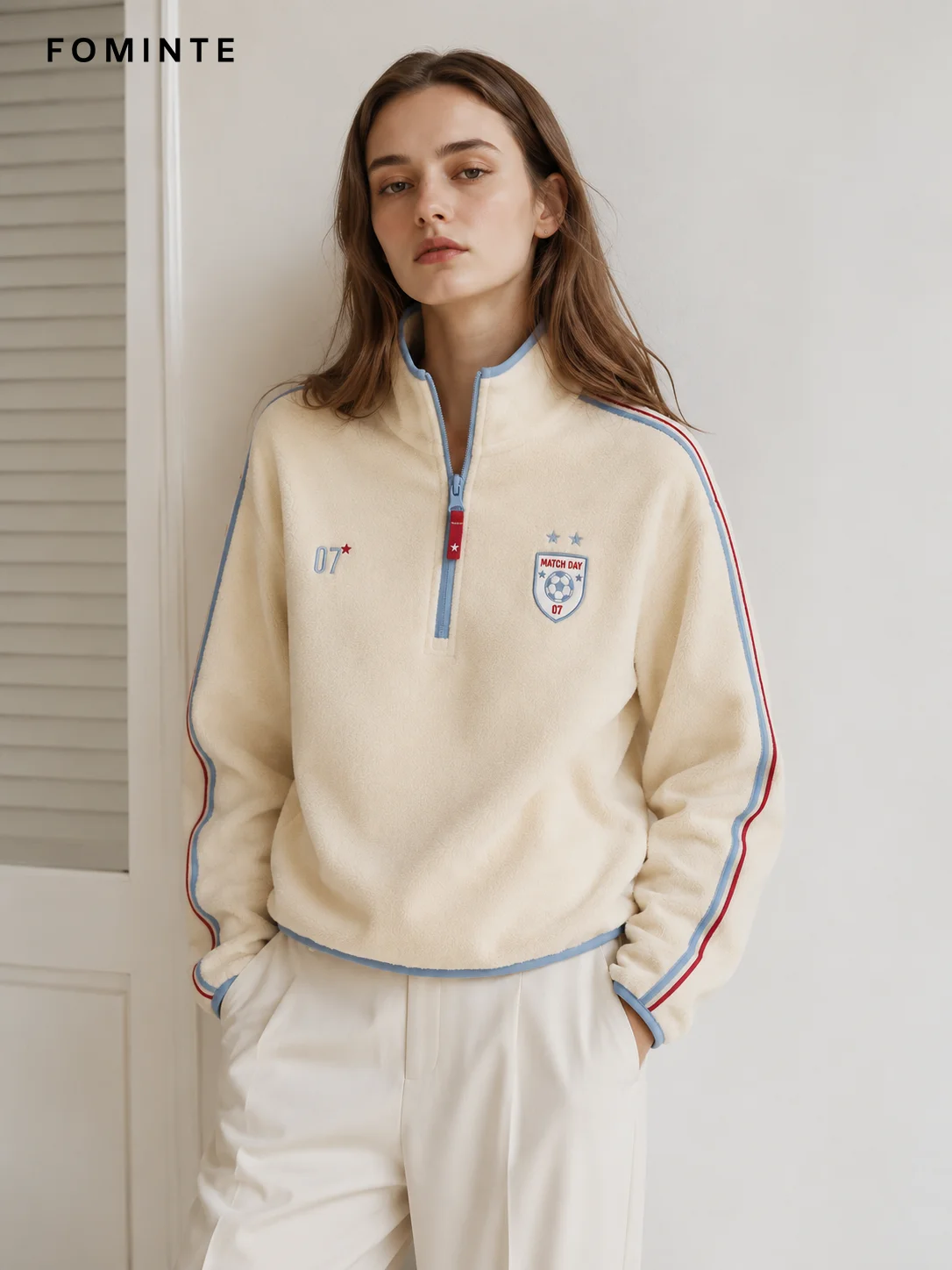Fleece Stand Collar Pullover - Solid Color Wholesale Custom Sportswear - FM0802000401-3