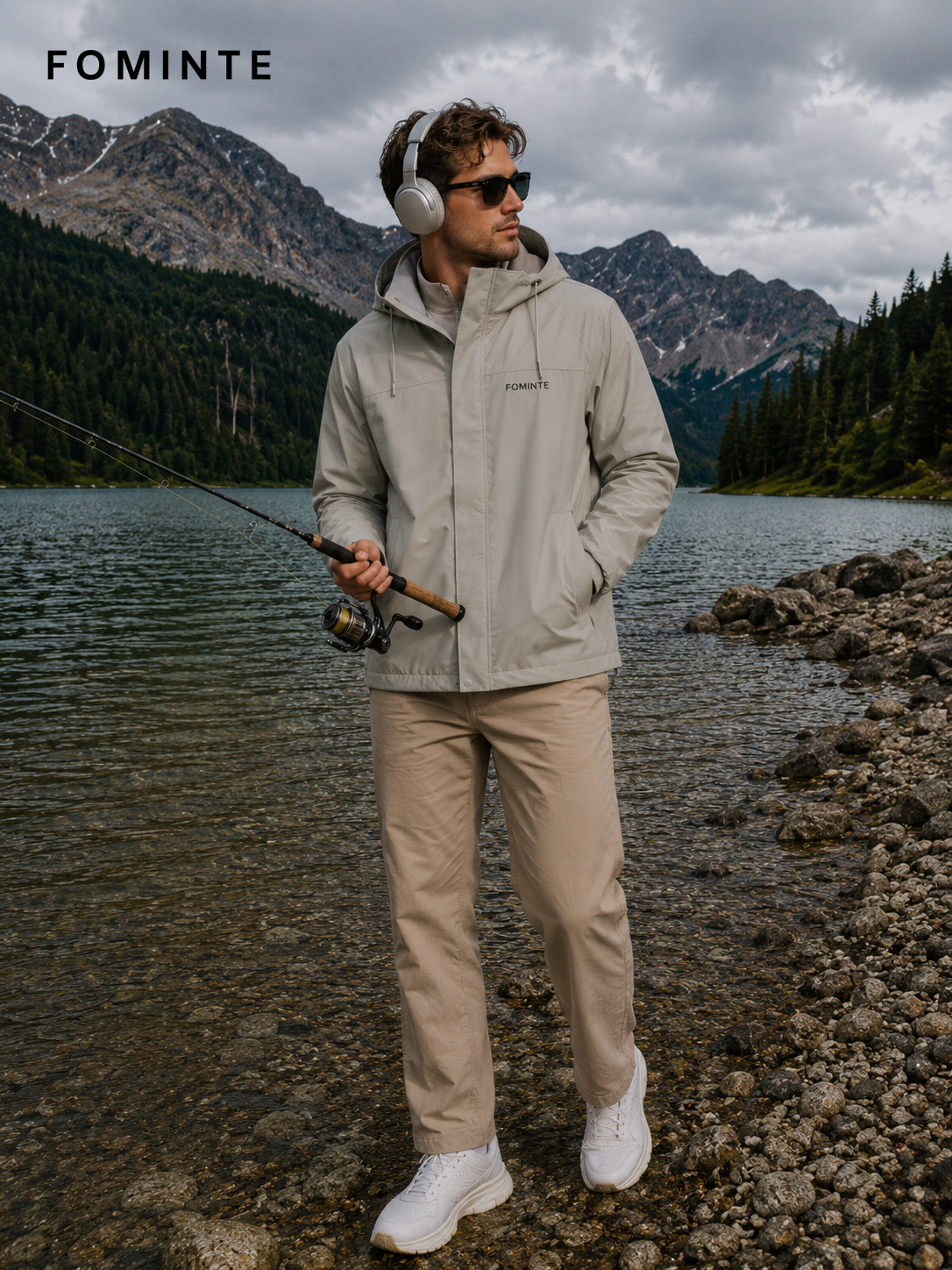 Light Grey Green Softshell Jacket for Outdoor Apparel Collections