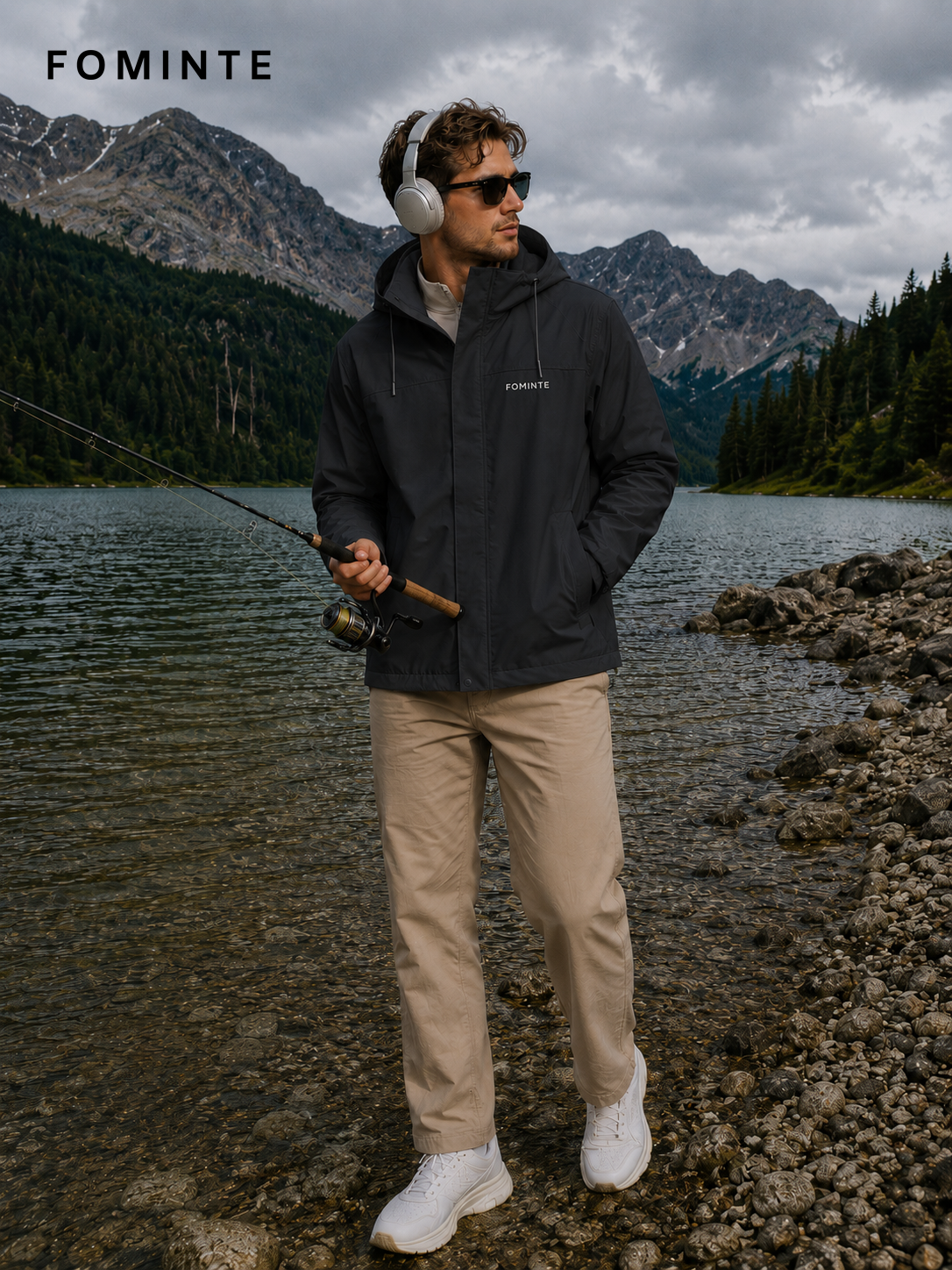 Black Men's Hooded Softshell Jacket Wholesale Custom Outerwear - FM0802000441-3