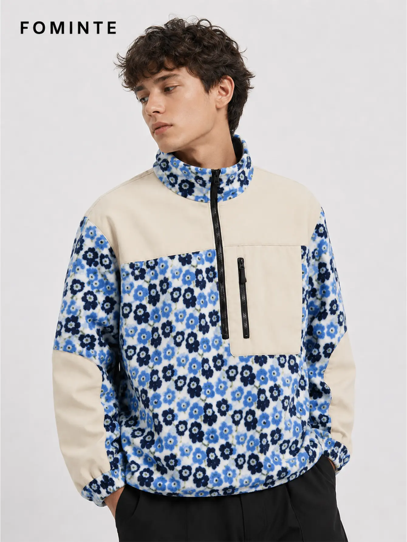[Copy]Fleece Outdoor Spliced Stand Collar Pullover - All-Over Print Wholesale Custom Sportswear - FM0801000412-6
