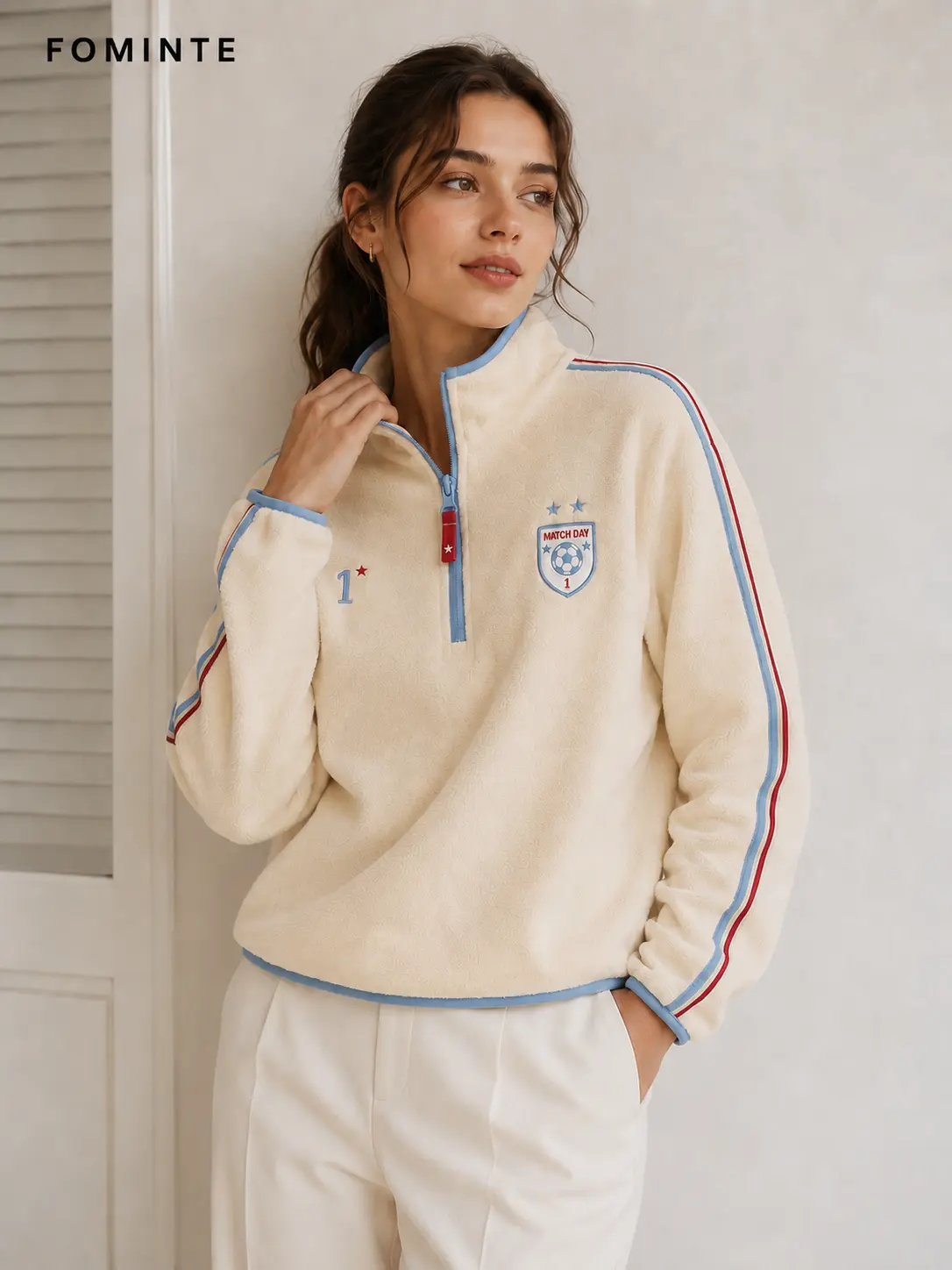 [Copy]Fleece Stand Collar Pullover - Solid Color Wholesale Custom Sportswear - FM0802000401-3