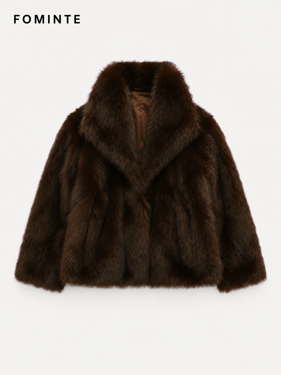 Wholesale Faux Mink Fur Short Coat (Brown) - FM0202000063