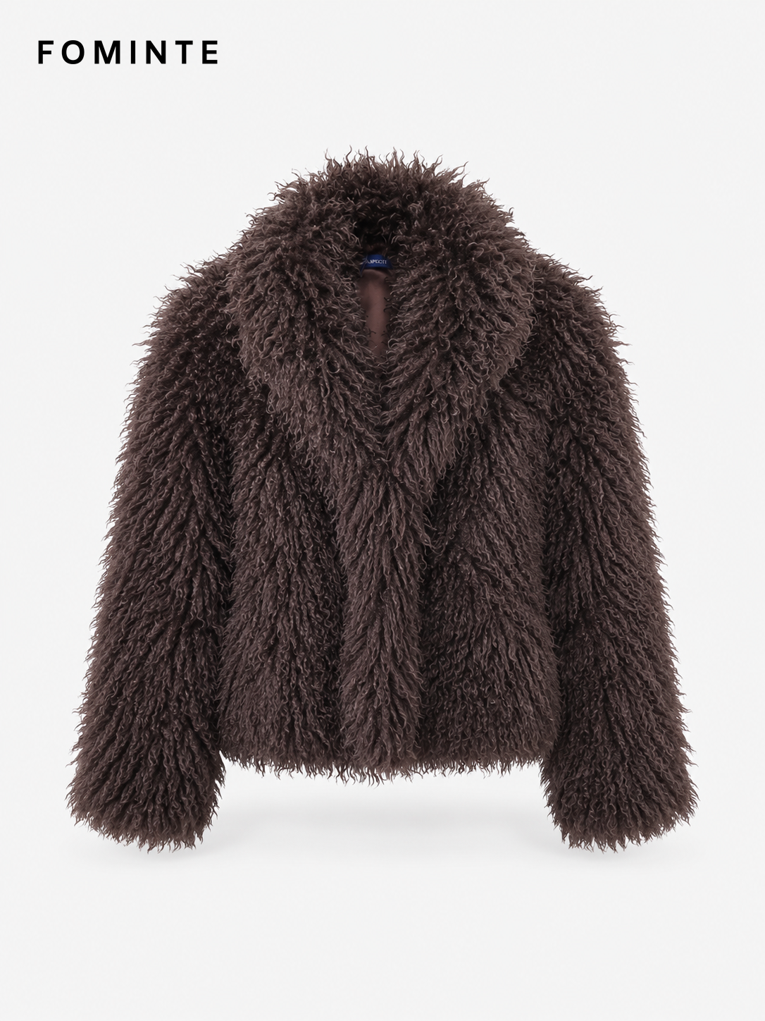Wholesale Cropped Faux Mongolian Lamb Coat - FM0202000061