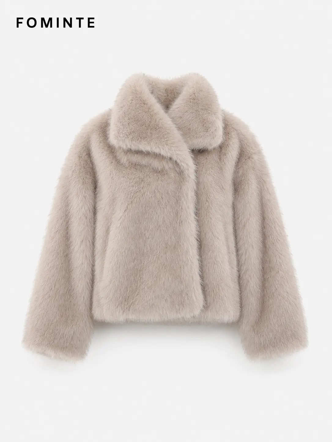 Wholesale Cropped Faux Mink Jacket with Snaps - FM0202000059