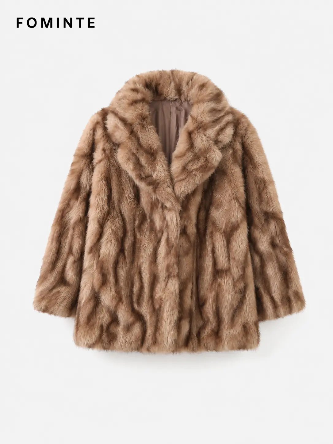 Wholesale Striped Faux Fur Jacket - FM0202000057