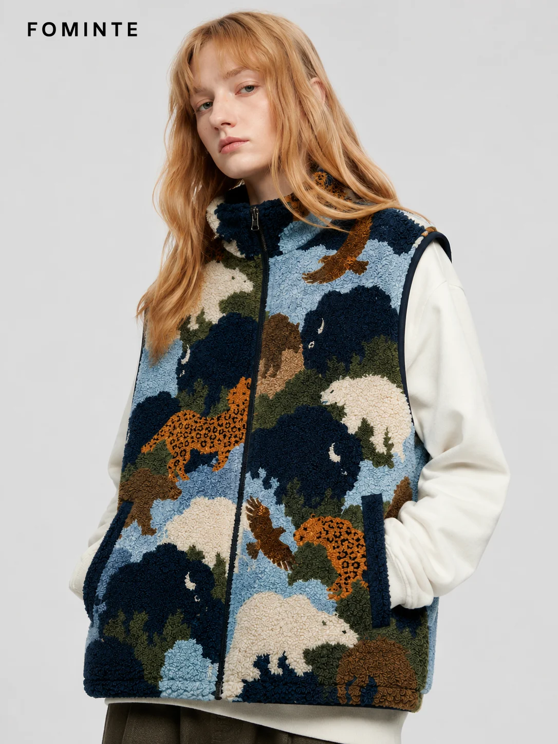 Fleece Stand Collar Vest - All-Over Print Wholesale Custom Sportswear - FM0802000400-3