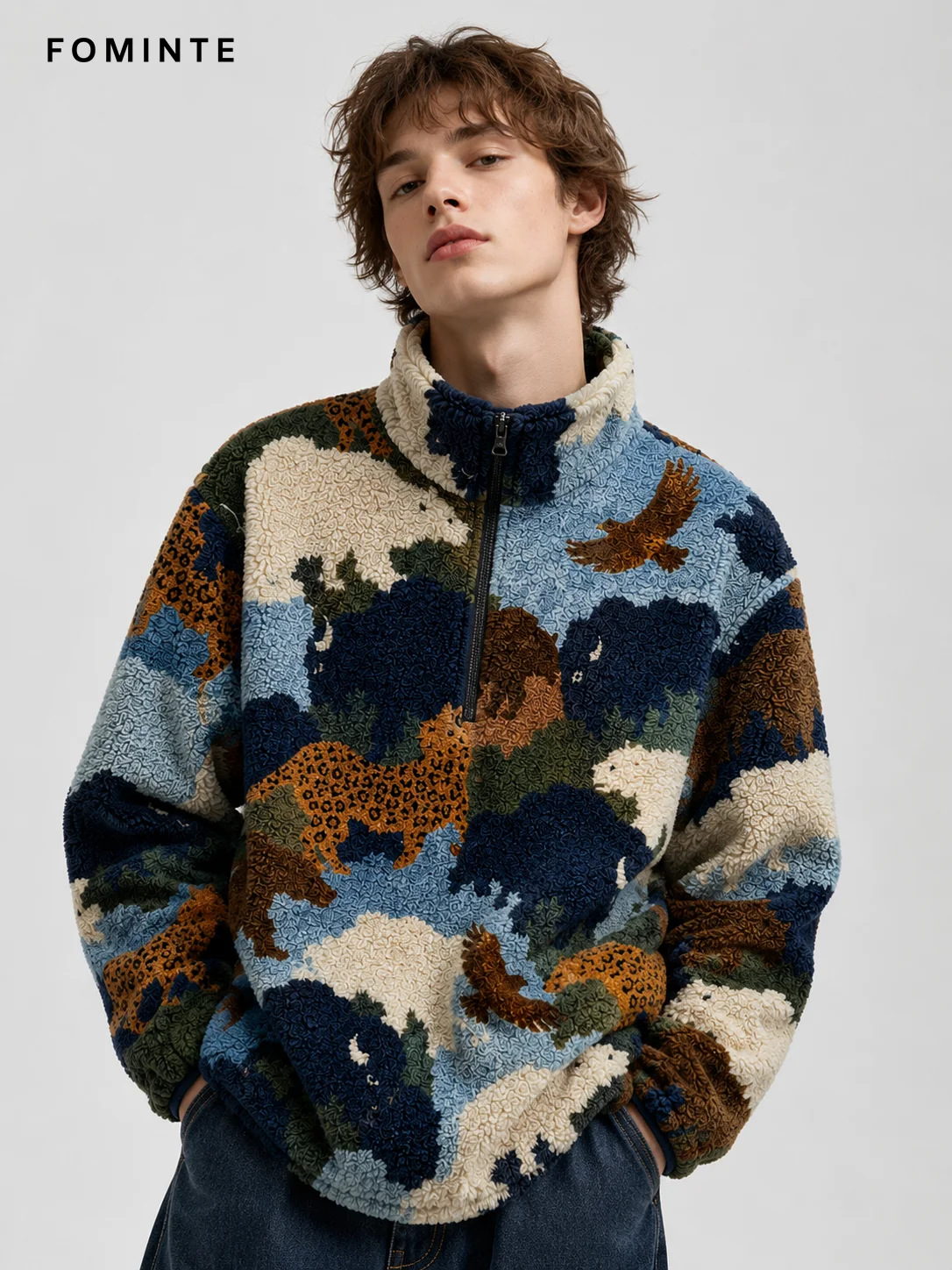 Fleece Half-Zip Pullover - All-Over Print Wholesale Custom Sportswear - FM0802000400-4