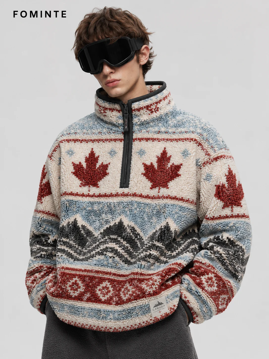 Fleece Half-Zip Pullover - All-Over Print Wholesale Custom Sportswear - FM0802000399-5