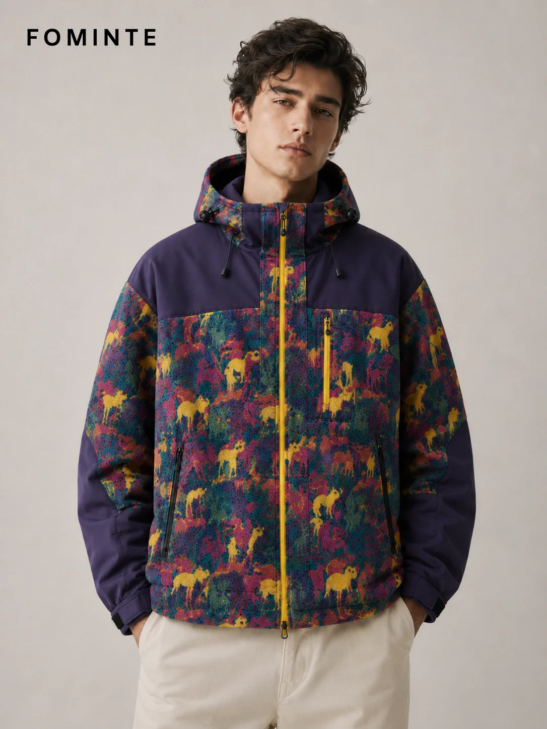 Fleece Outdoor Spliced Windbreaker - All-Over Print Wholesale Custom Sportswear - FM0801000411-5