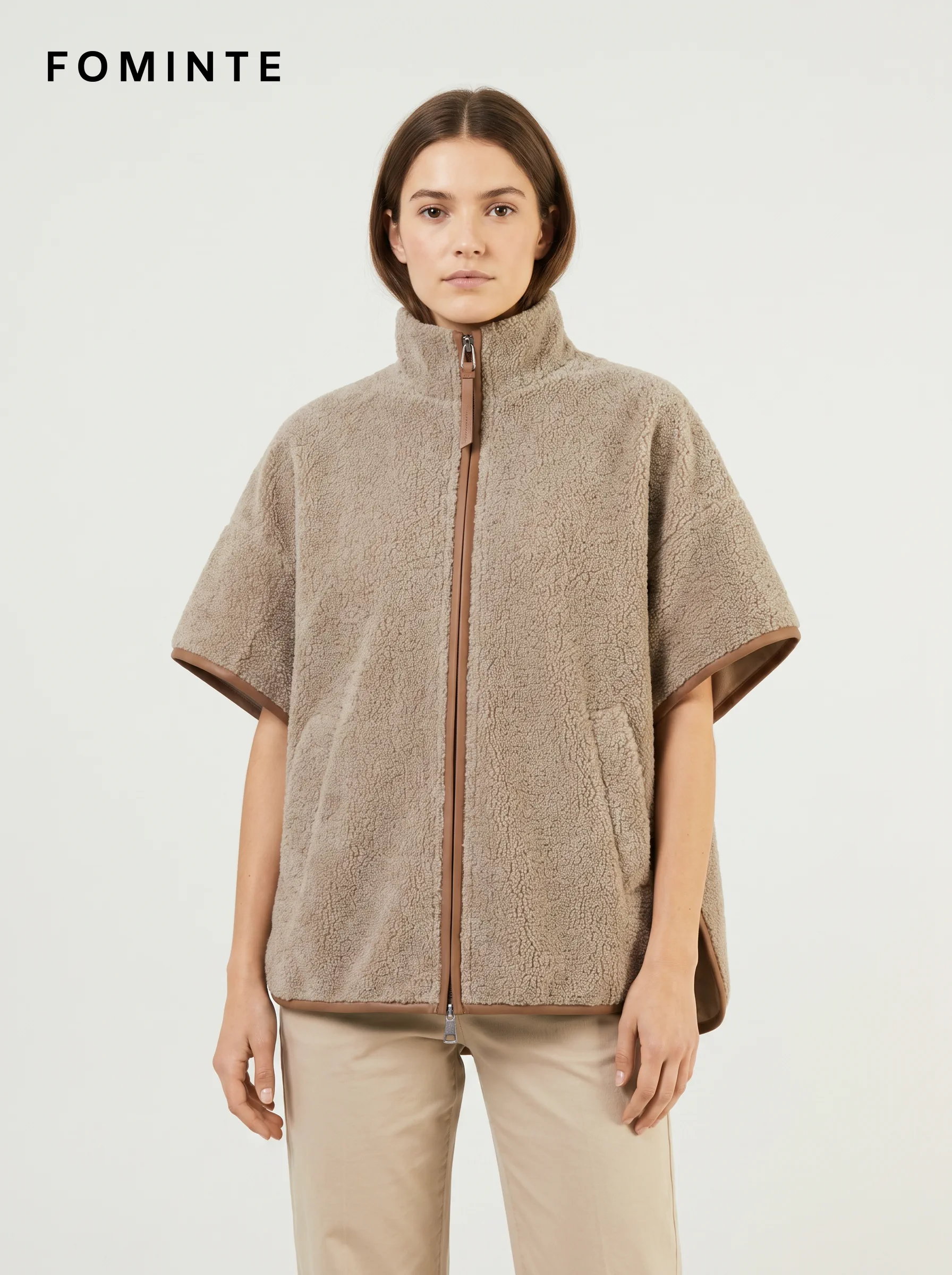 WholesaleHigh-Pile Sherpa Fleece Stand-Collar Jacket - S014100303