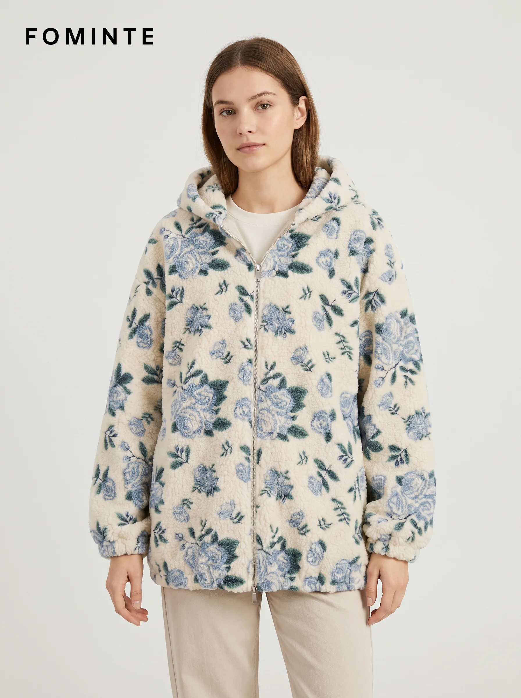 WholesaleHigh-Pile Sherpa Fleece Stand-Collar Jacket - S014100349