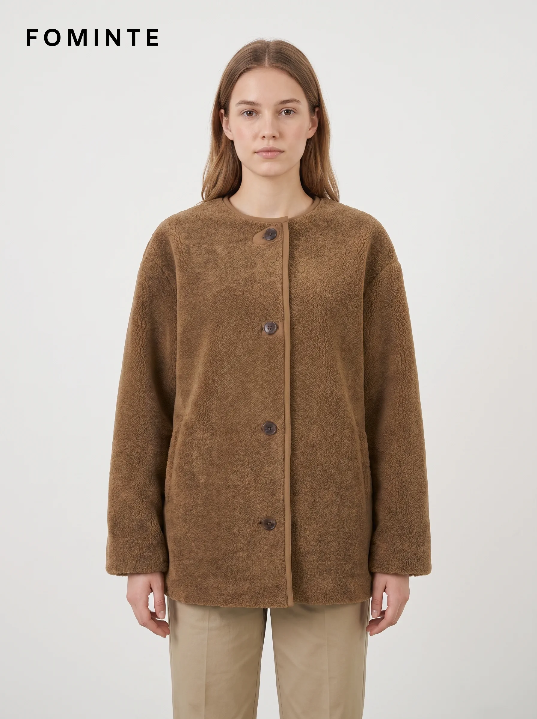 [Copy]WholesaleHigh-Pile Sherpa Fleece Stand-Collar Jacket - S014100355