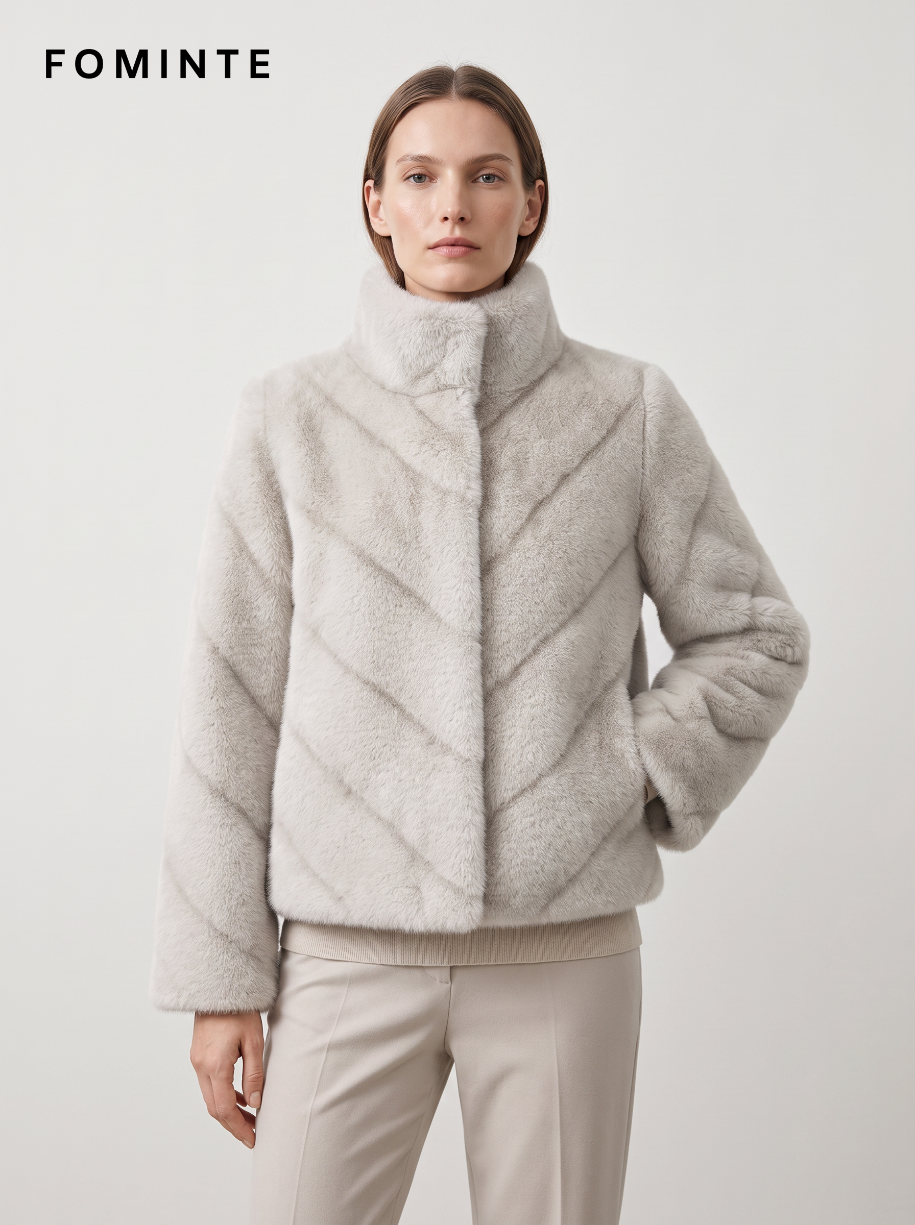Ivory White Boutique Faux Fur Jacket Wholesale