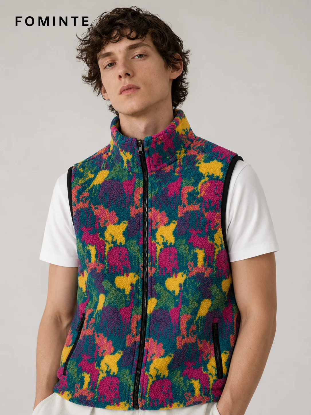 Fleece Sleeveless Vest - All-Over Print Wholesale Custom Sportswear - FM0801000411-2