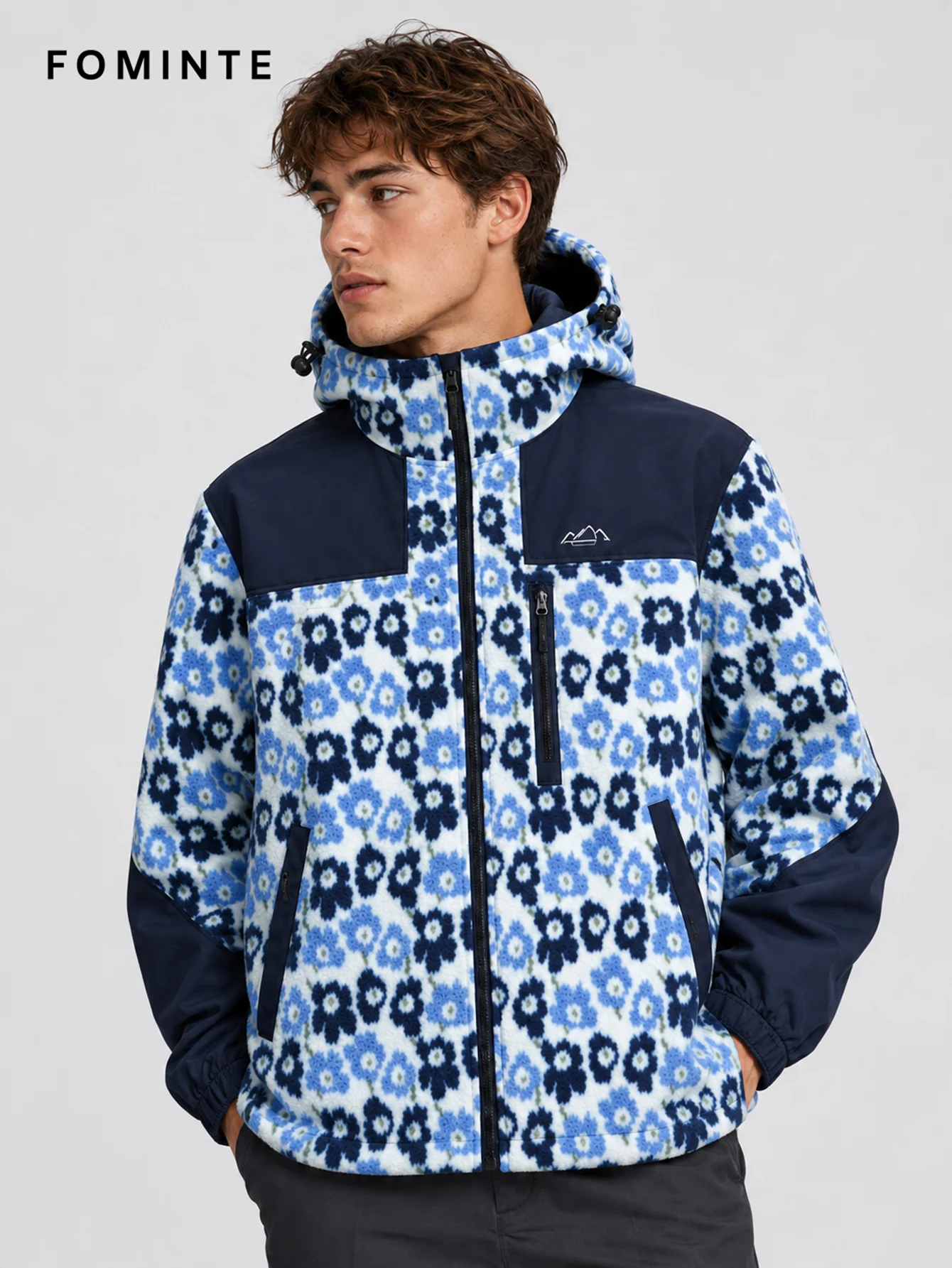 Fleece Outdoor Spliced Windbreaker - All-Over Print Wholesale Custom Sportswear - FM0801000412-5