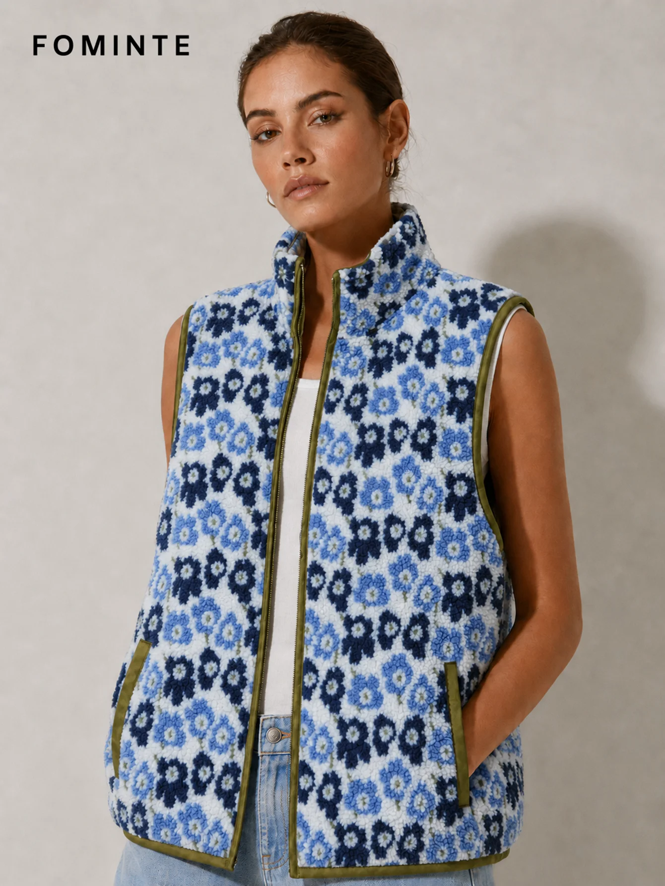 Fleece Sleeveless Vest - All-Over Print Wholesale Custom Sportswear - FM0801000412-2