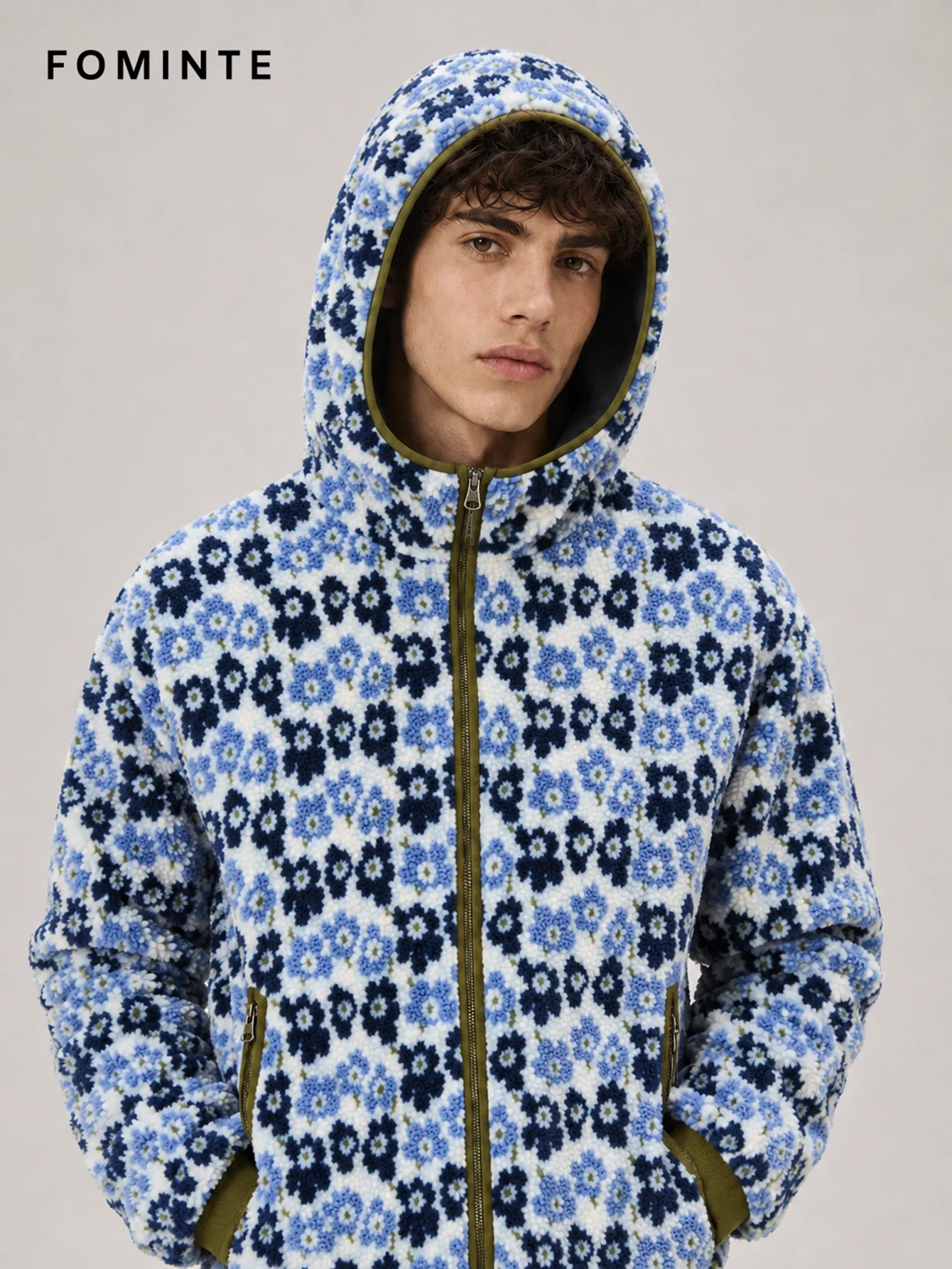 Fleece Hooded Jacket - All-Over Print Wholesale Custom Sportswear - FM0801000412-1