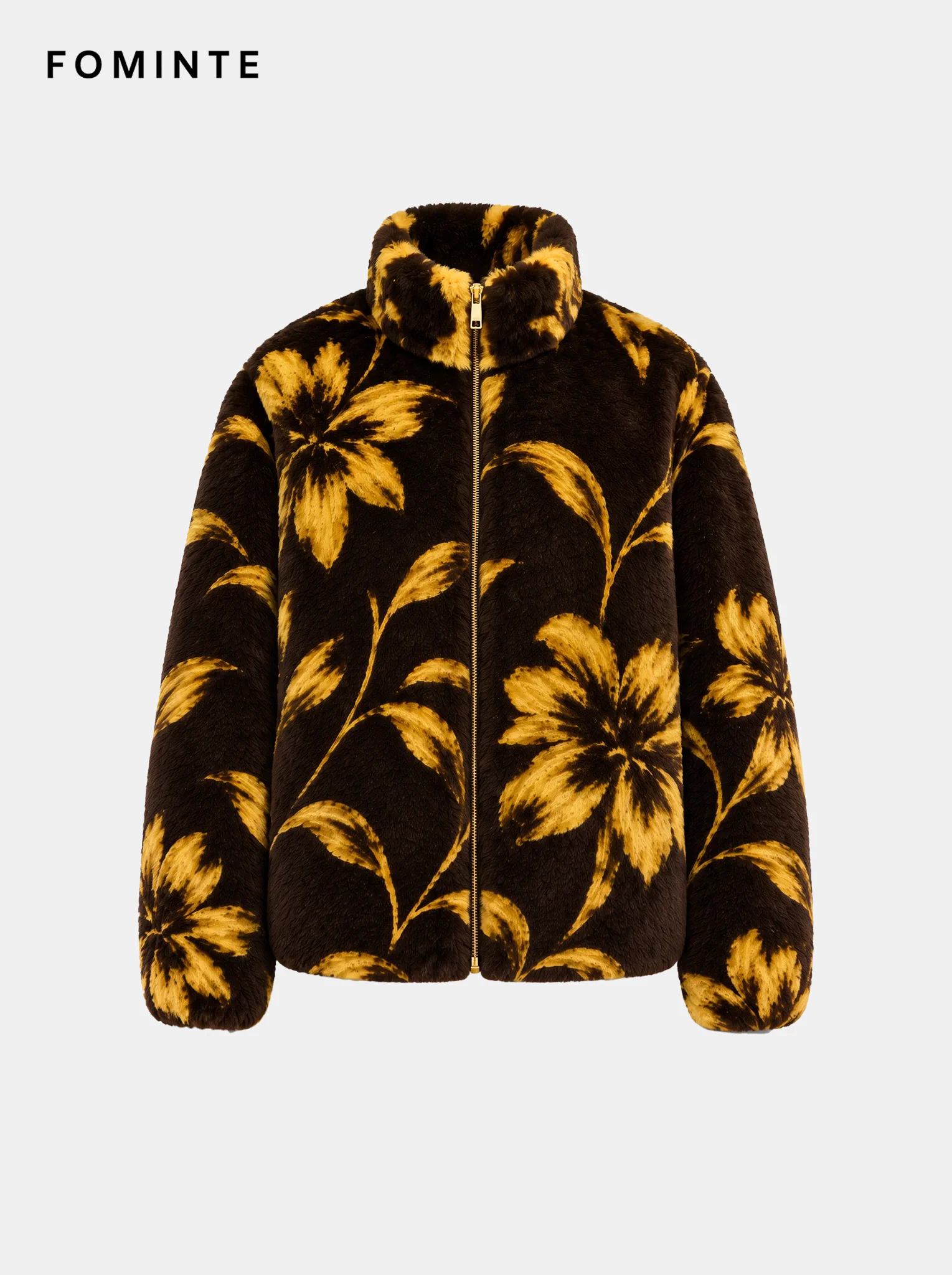 Aurora Borealis Abstract Watercolor Luxury Faux Fur Jacket