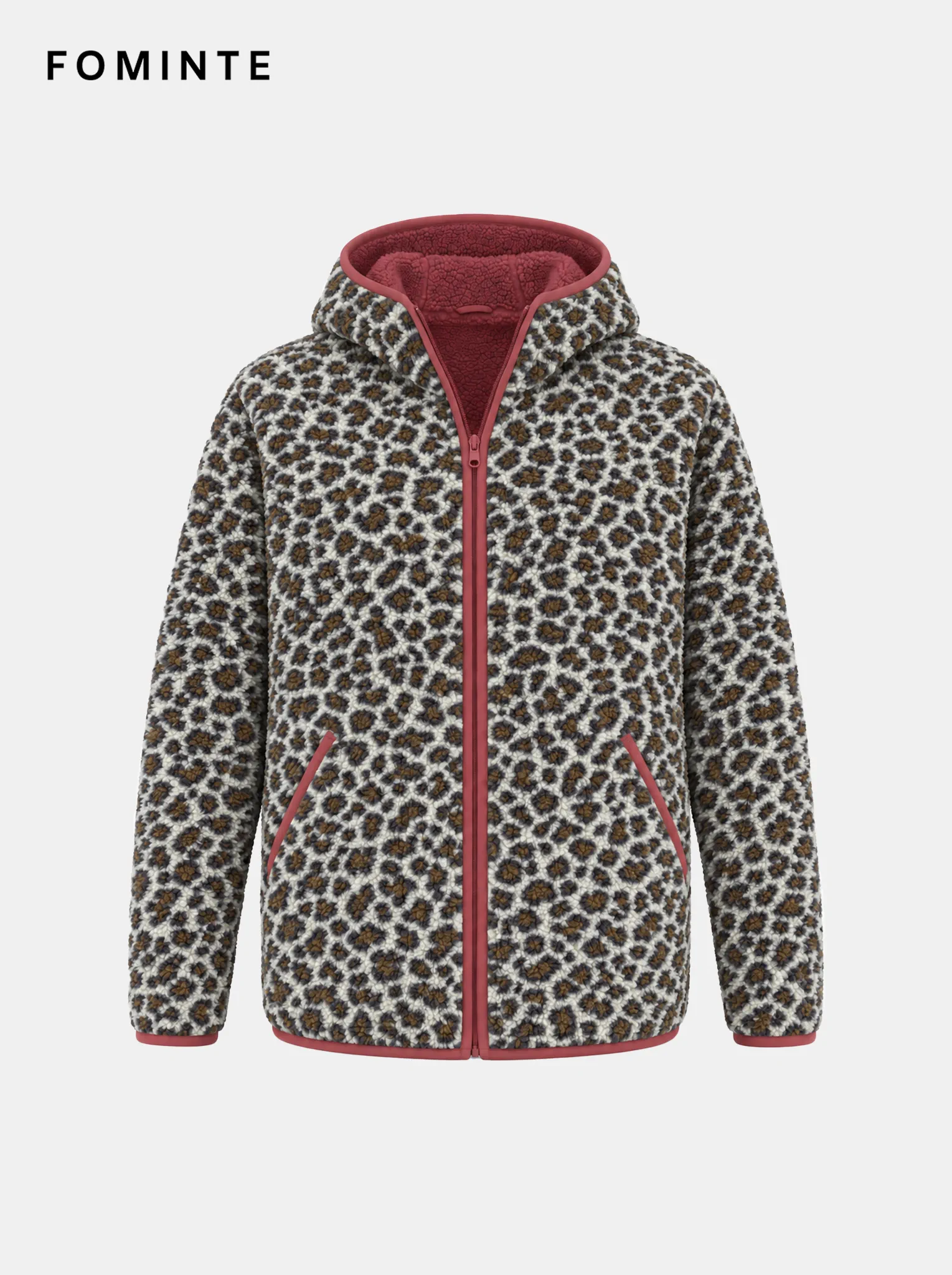 Midnight Navy Maple Leaf Alpine Botanical Sherpa Jacket
