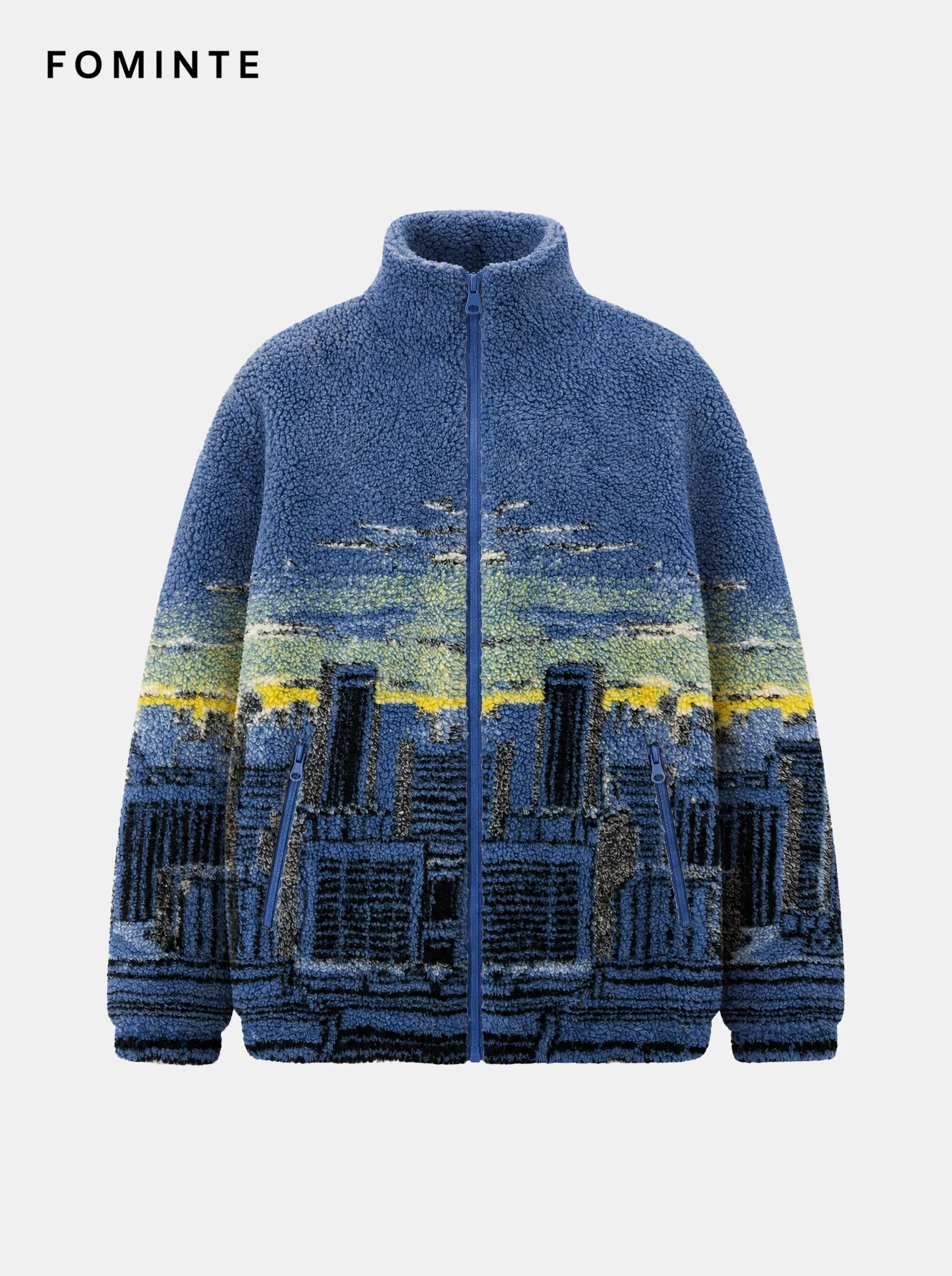 Men's Retro Tri-Colorblock Tactical Fleece Jacket