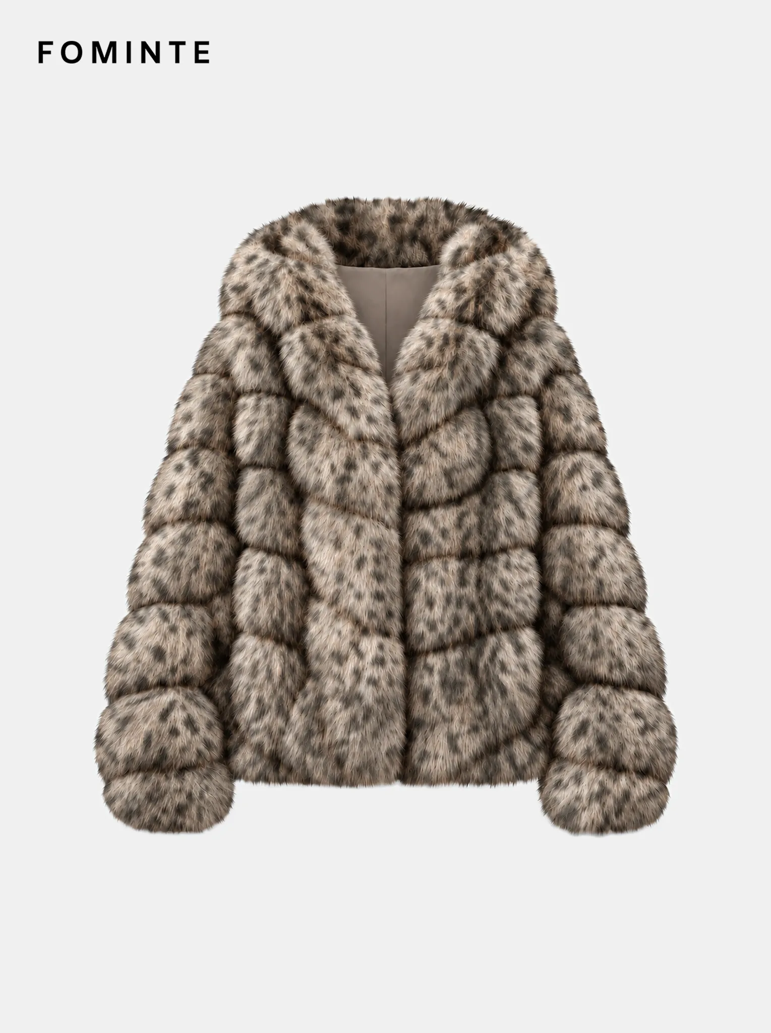 Oatmeal Vintage Botanical Jacquard Faux Fur Jacket