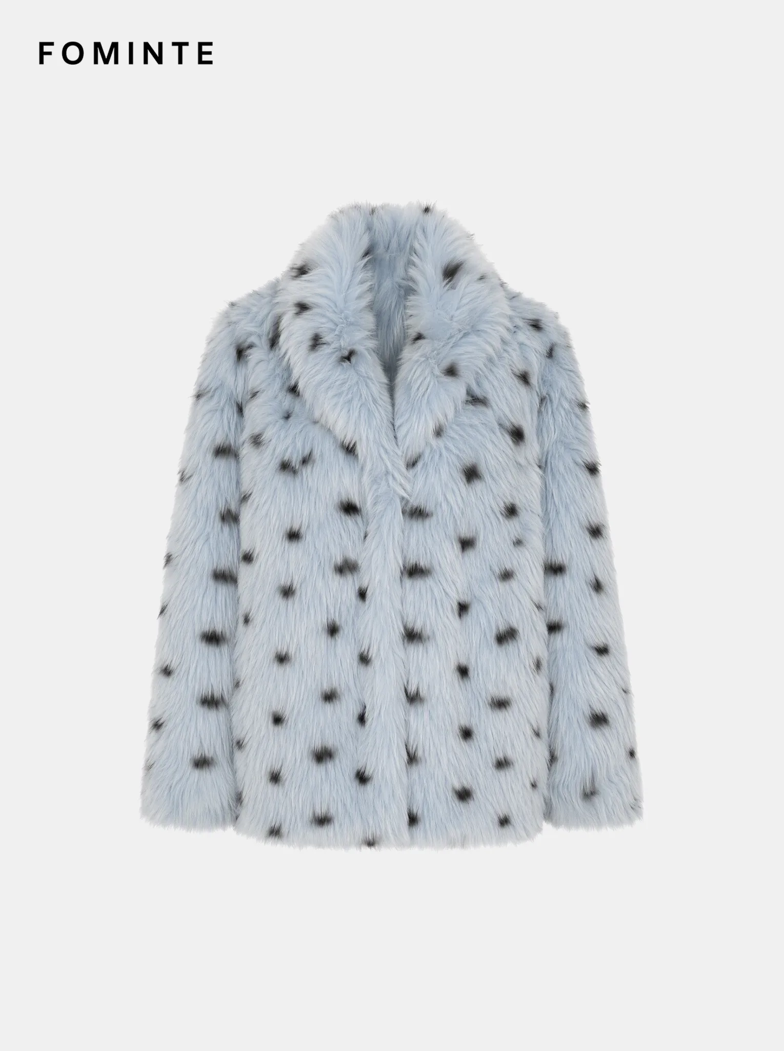 Glacier Ice Blue Minimalist Faux Fur Winter Coat