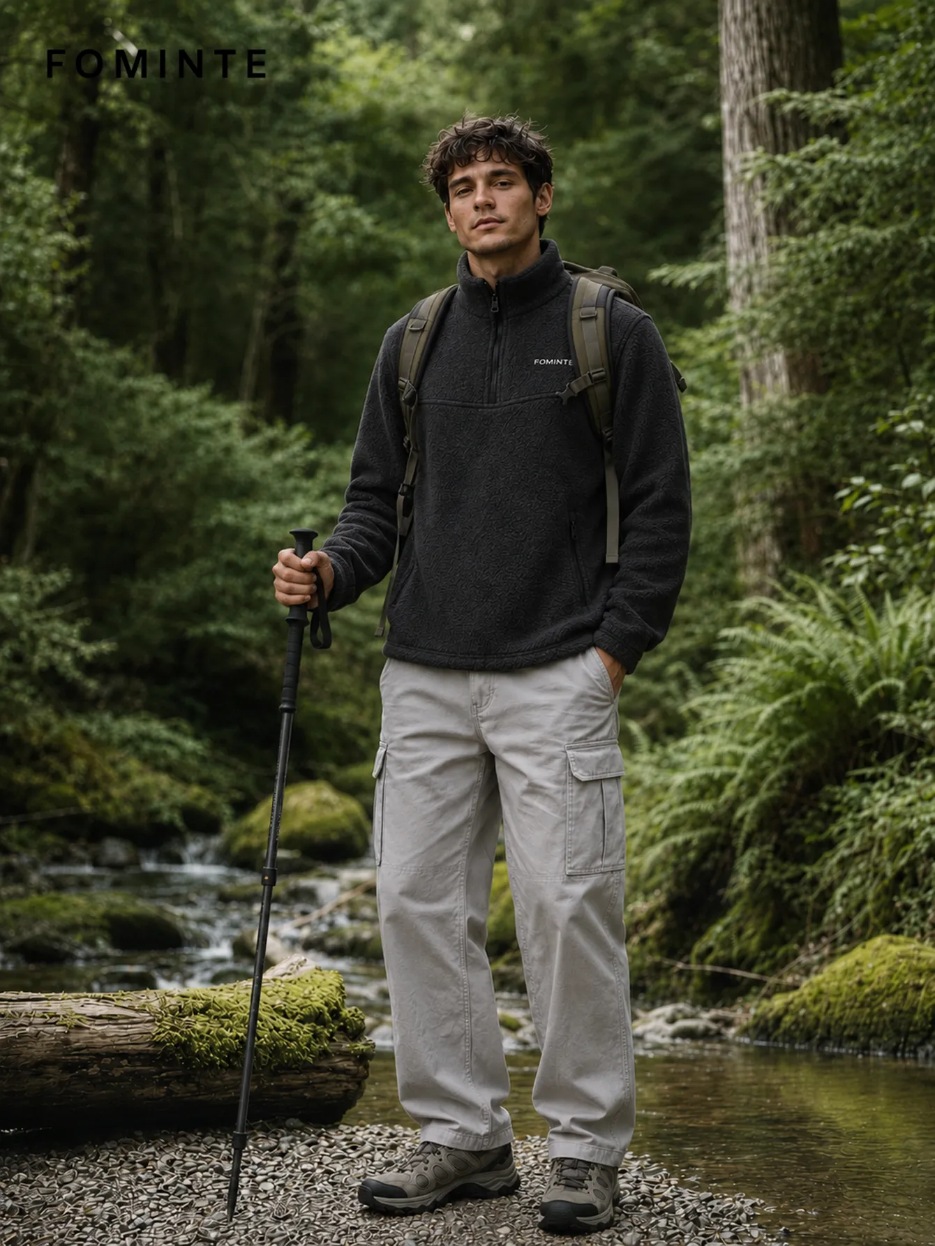 Charcoal Quarter-Zip Pullover Fleece FM0801000418