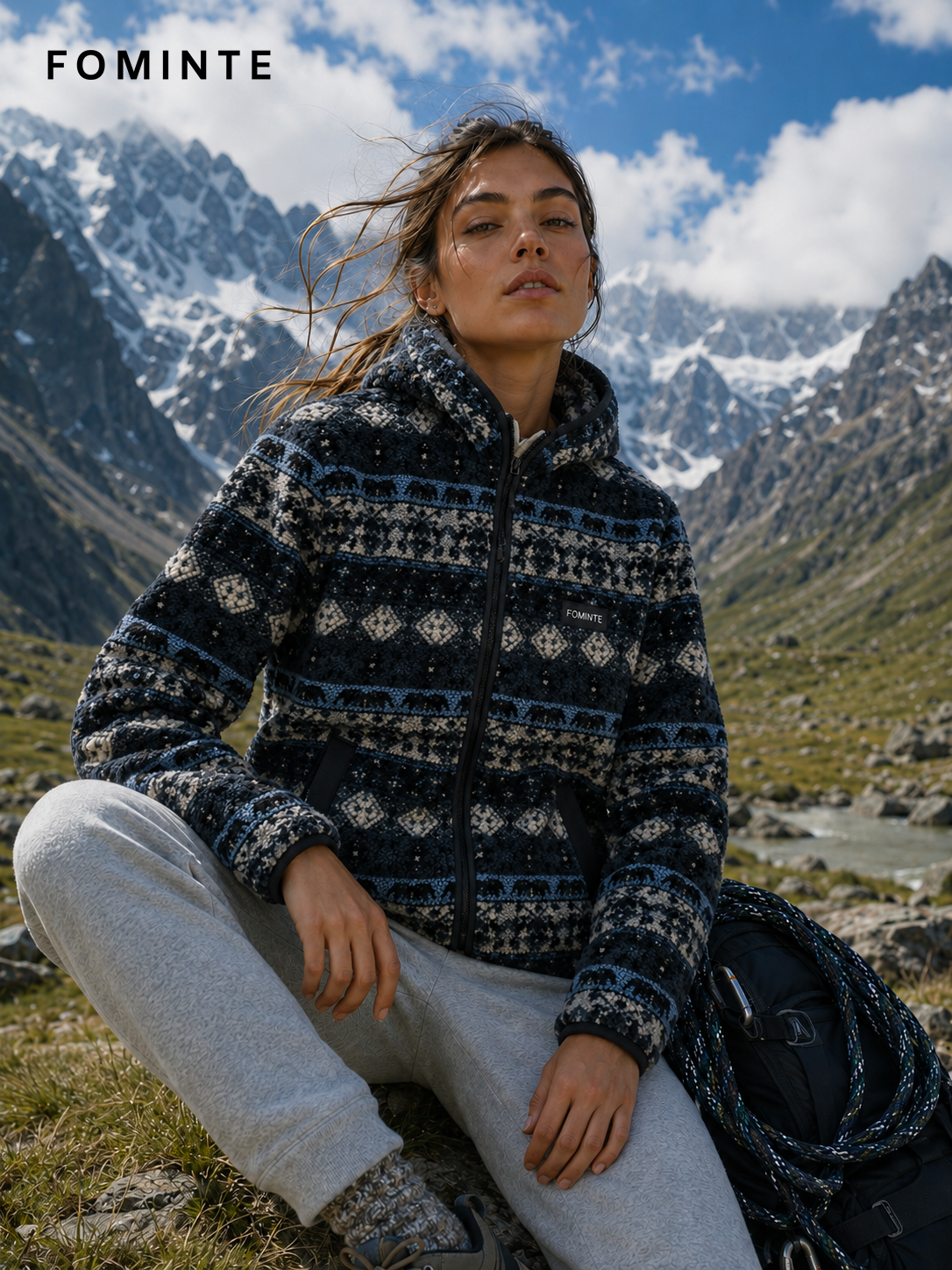 Blue Grey Fleece Jacket for Outdoor Apparel Collections