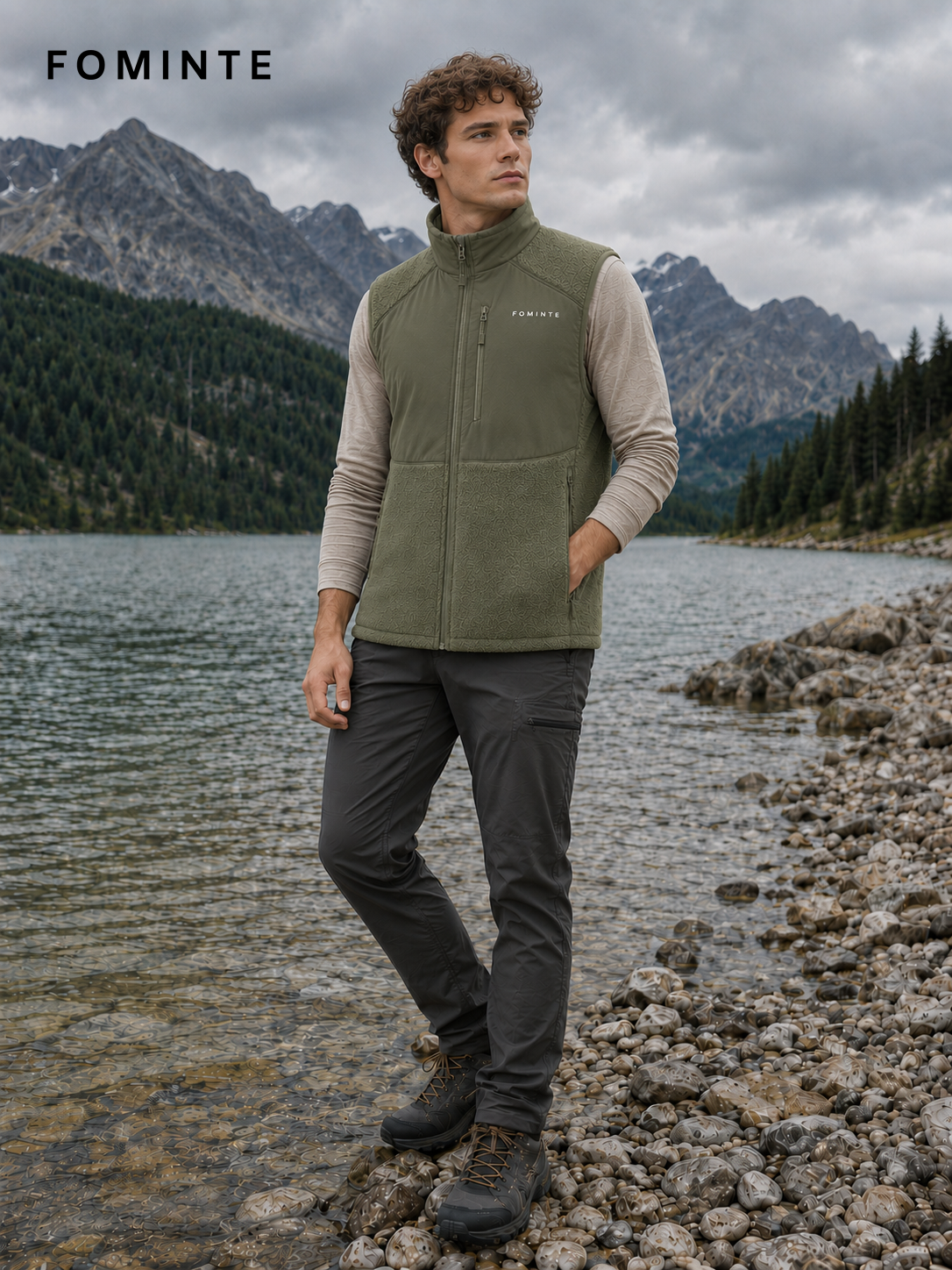 Olive Green Fleece Jacket for Outdoor Apparel Collections