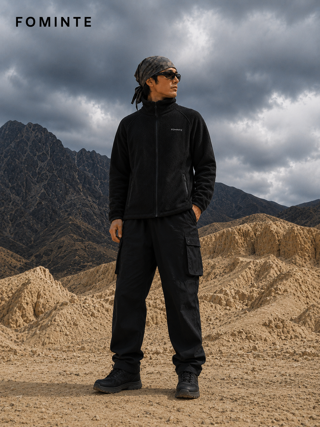 Black Unisex Full-Zip Fleece Jacket Wholesale Custom Outerwear - FM0802000435-3