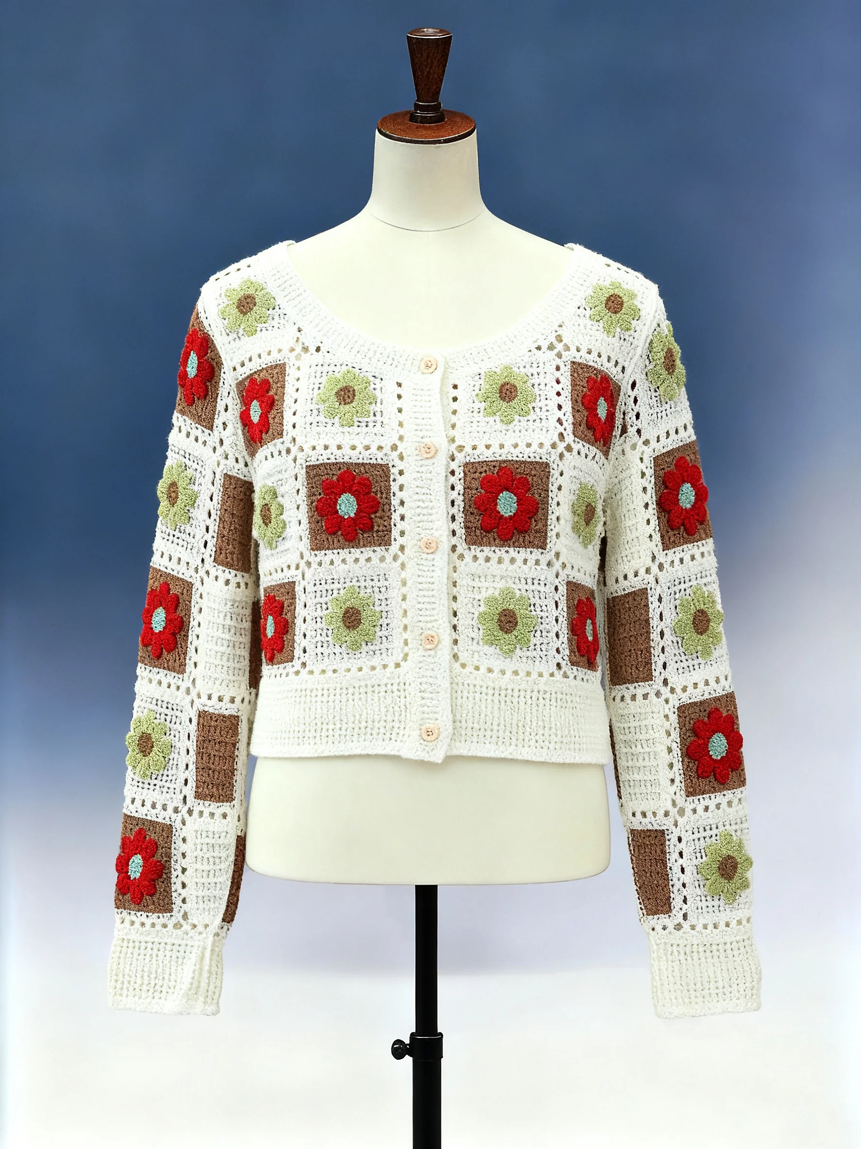 Floral Crochet Cardigan - FM0102000109