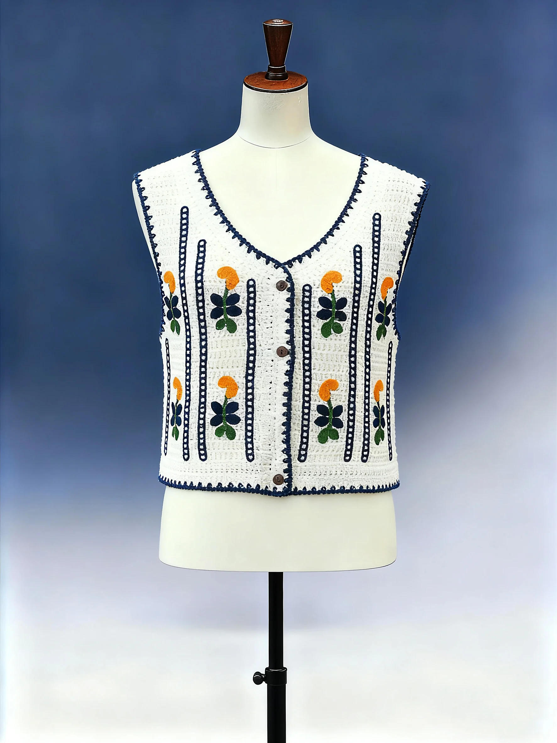 Floral Crochet Vest - FM0102000118