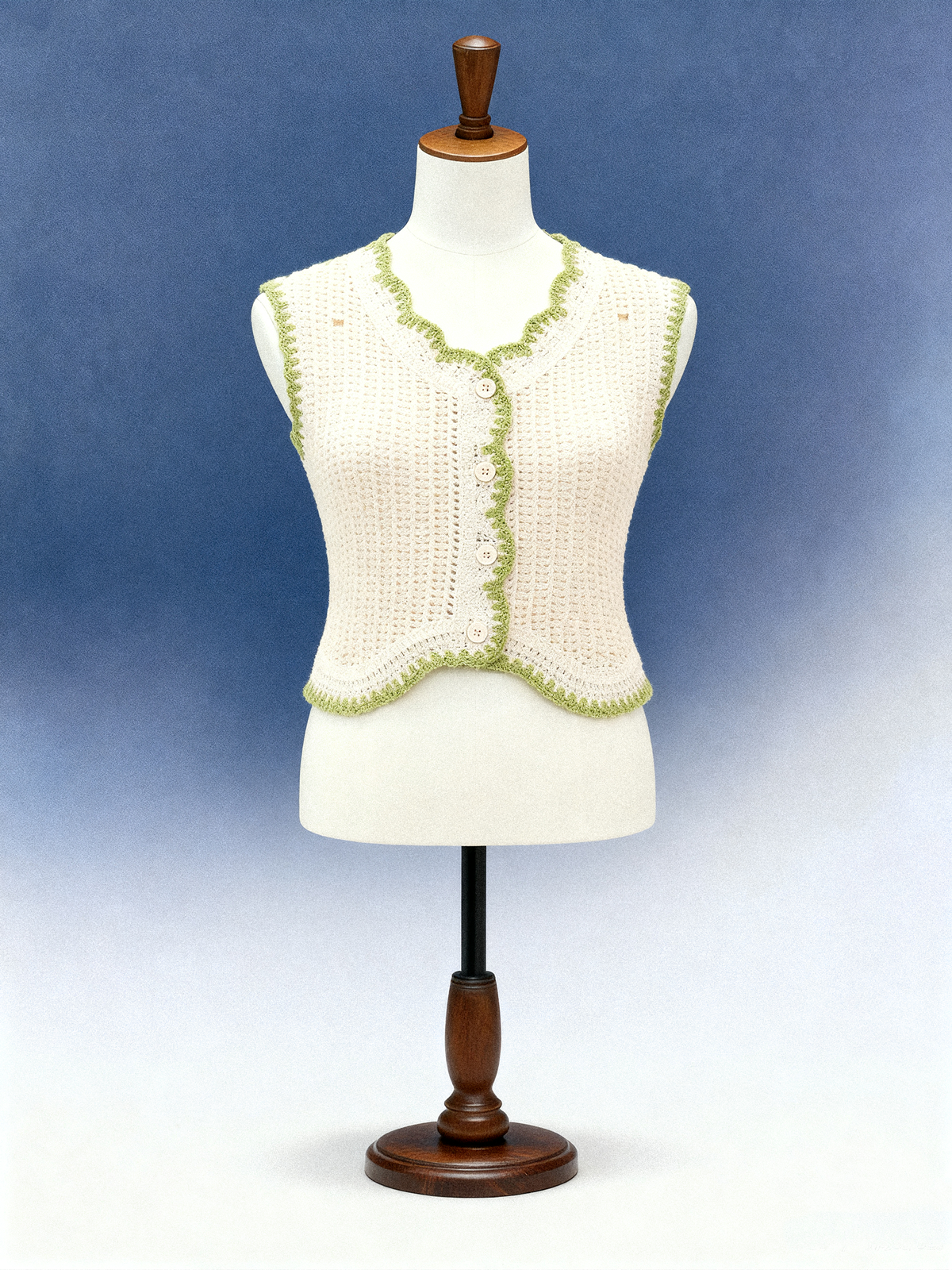 Floral Border Crochet Knit Crop Top - FM0103000126