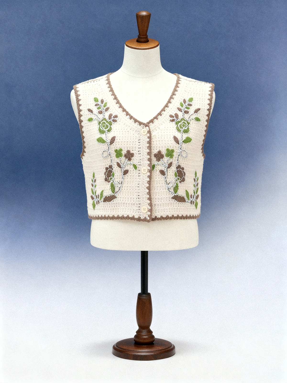 Floral Crochet Knit Crop Vest - FM0103000127