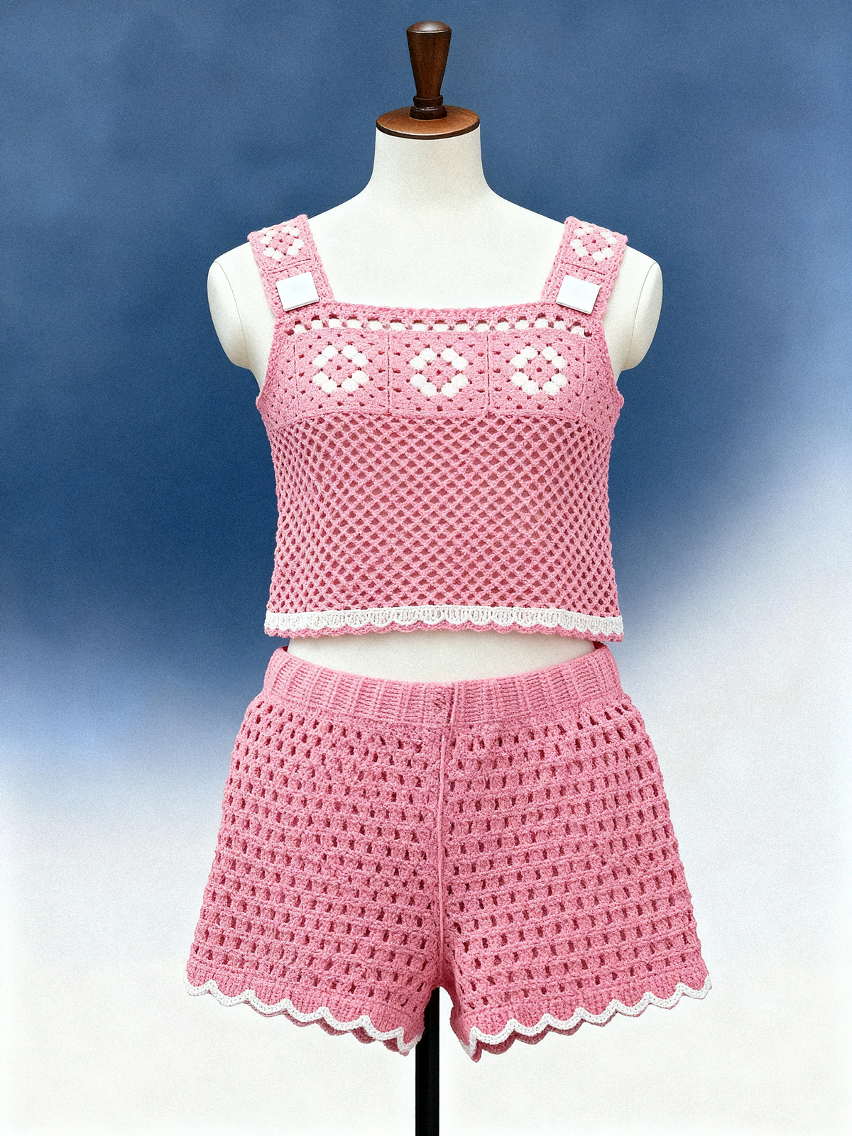 Retro Stripe Crochet Bralette - FM0103000136