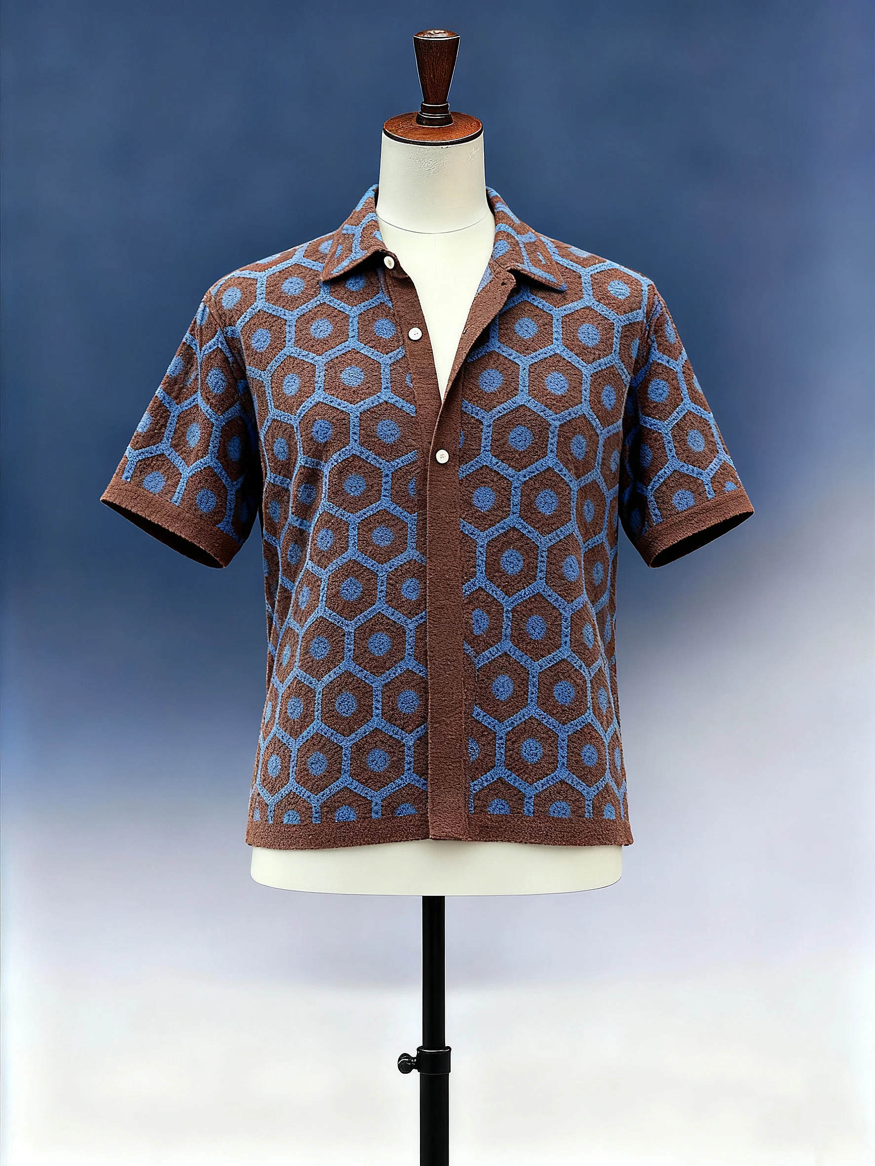 Men's Chevron Crochet Polo - FM0101000140