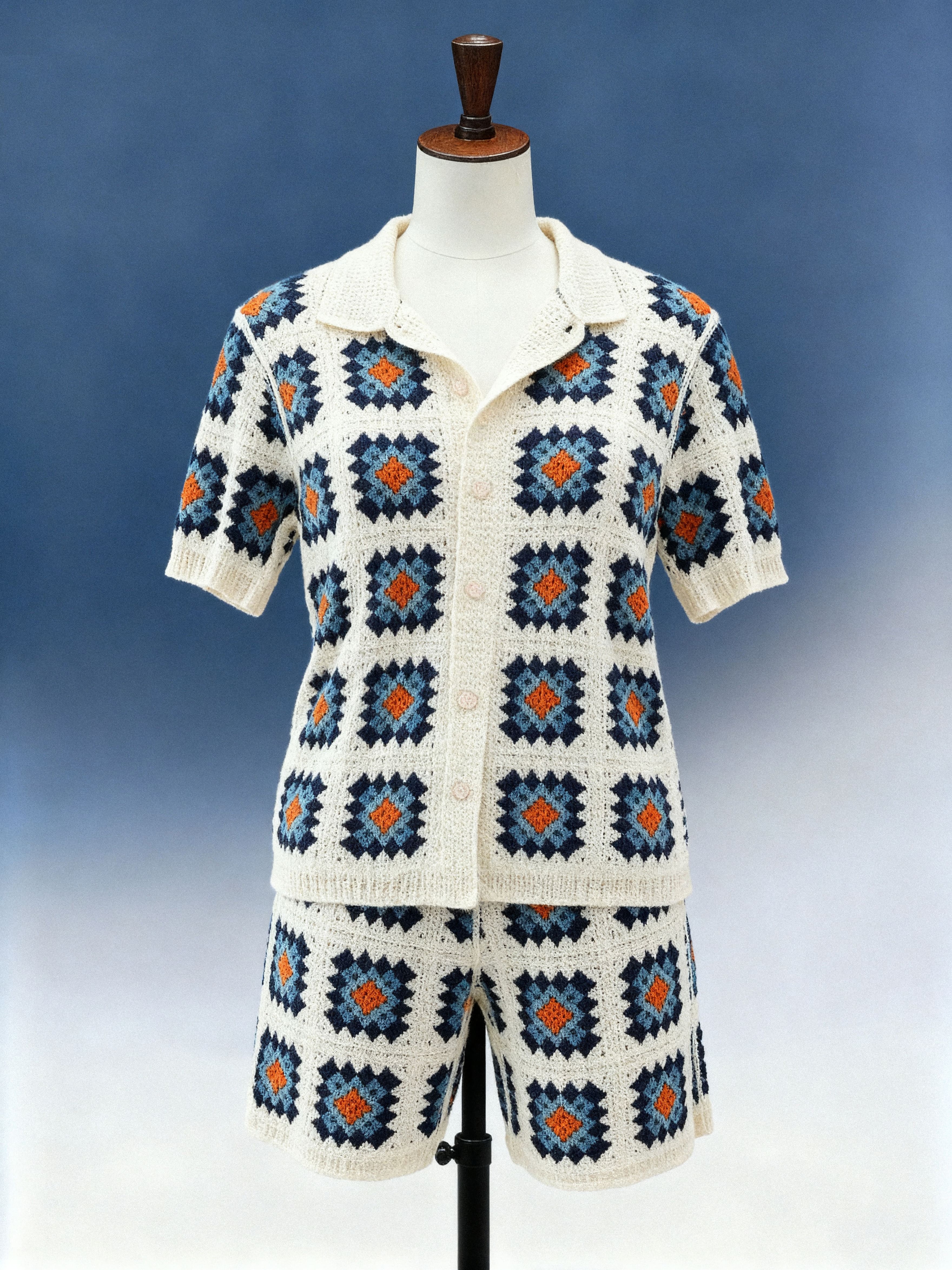Men's Granny Square Crochet Co-ord Set - FM0101000145