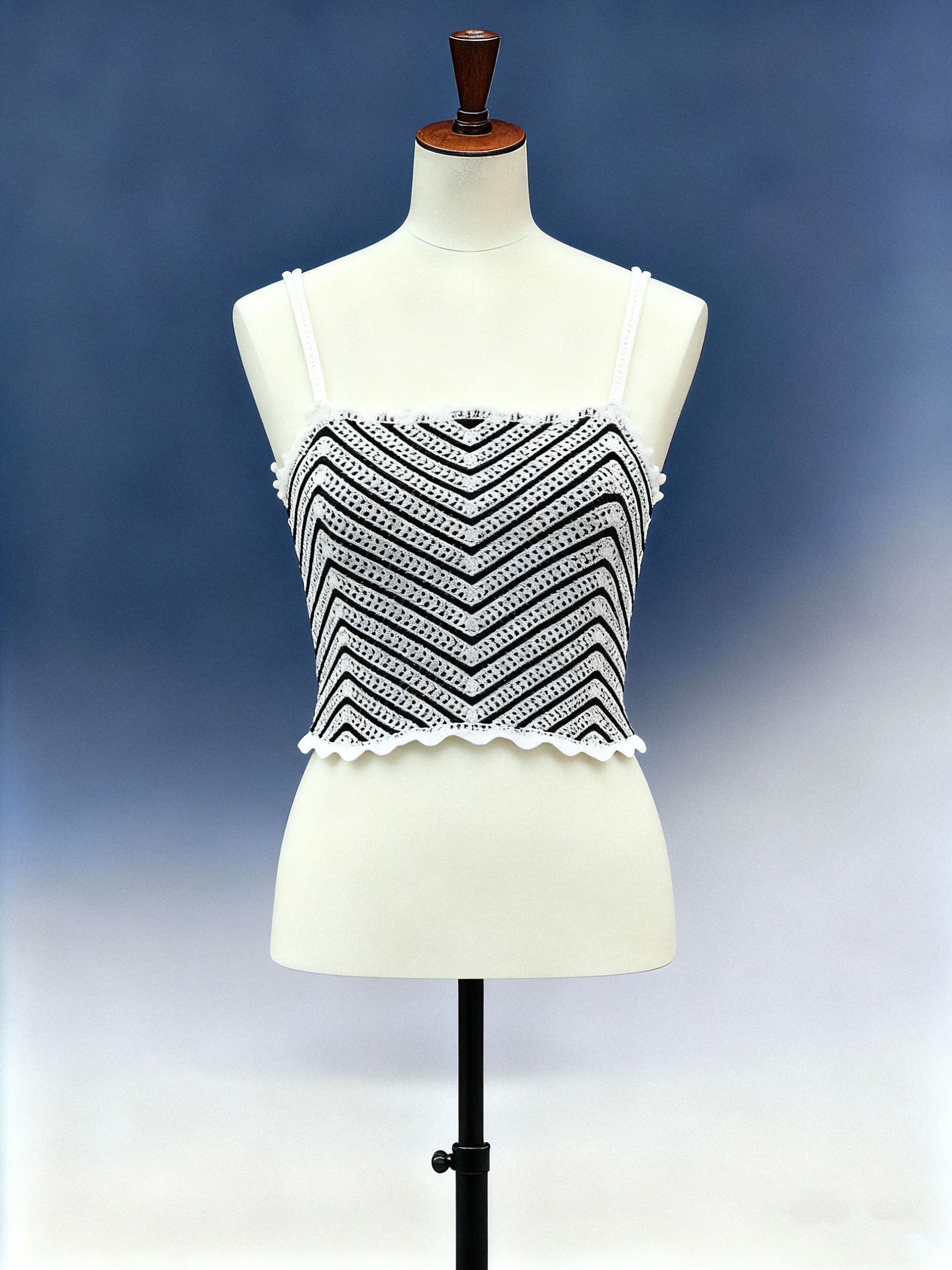 Chevron Crochet Knit Crop Cami - FM0102000171