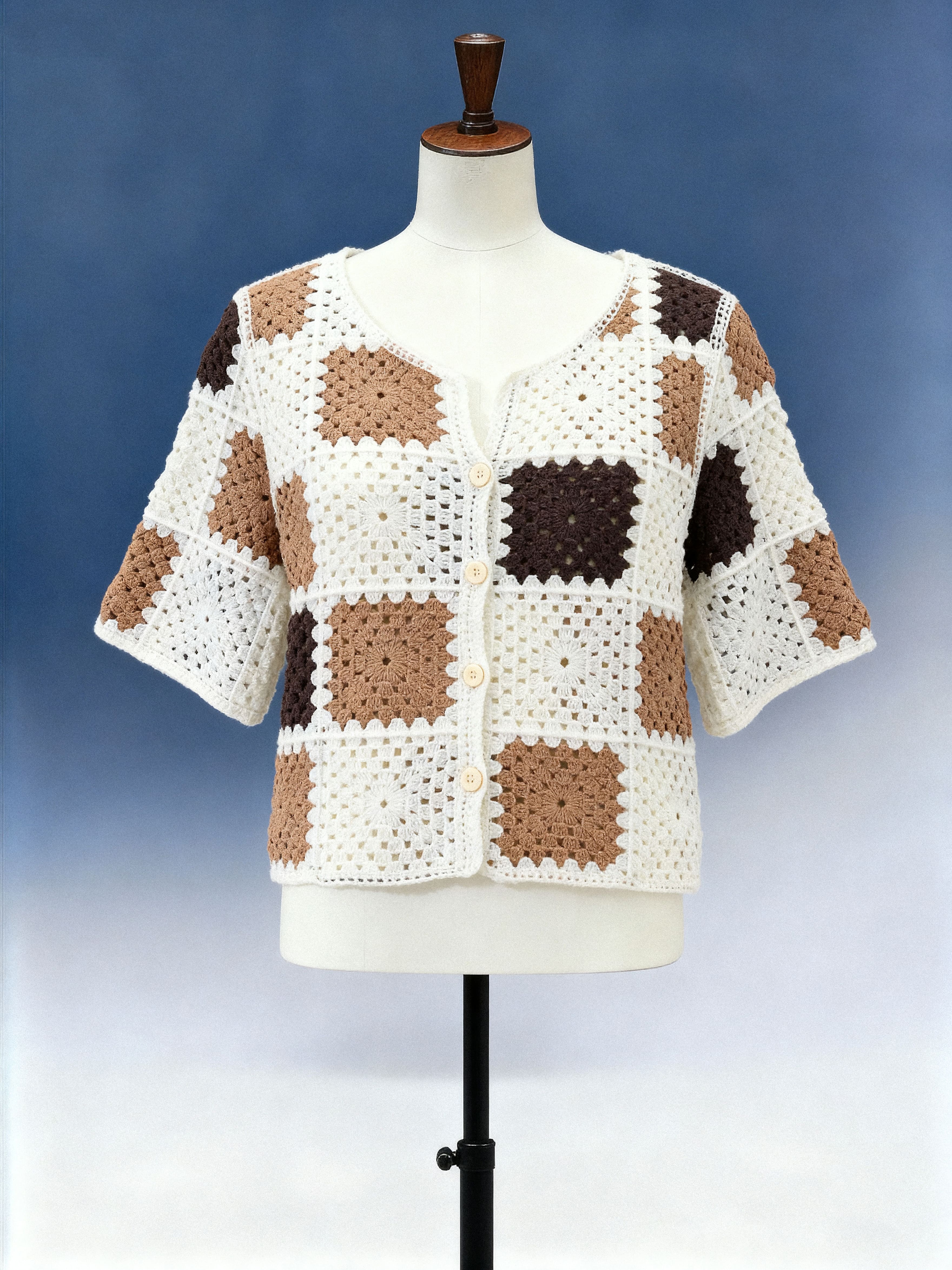 Crochet Patchwork Cardigan - FM0102000177