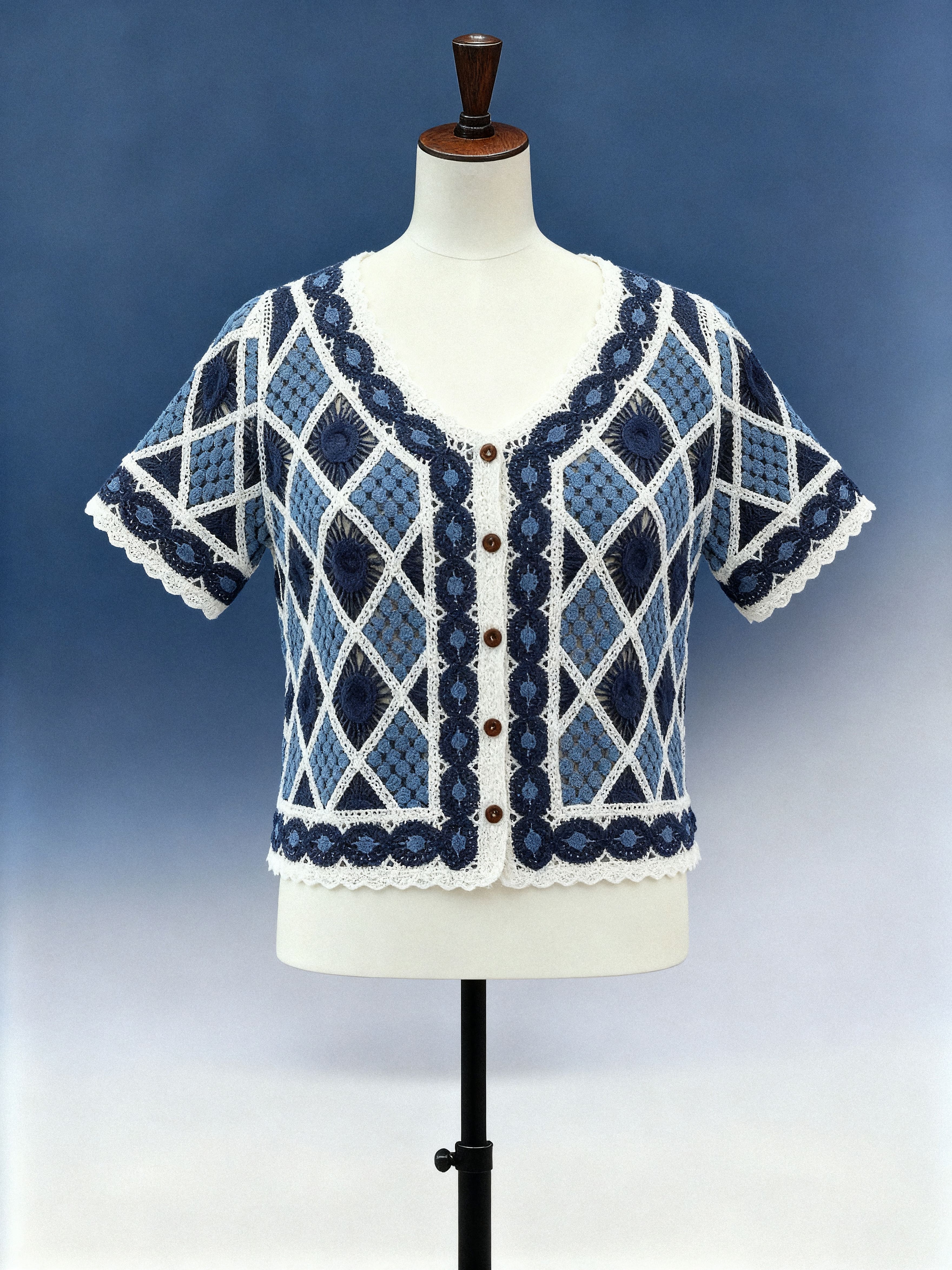 Geometric Crochet Cardigan - FM0102000179