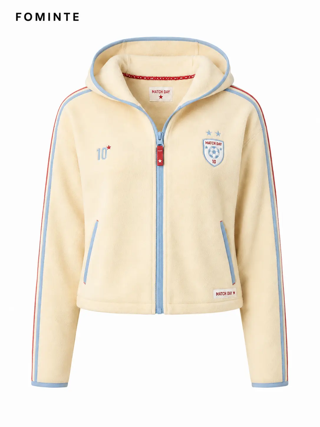 Solid‑Color Fleece Hooded Cardigan, Soccer No.10 Jersey Design Custom Sportswear‑FM0802000401‑1