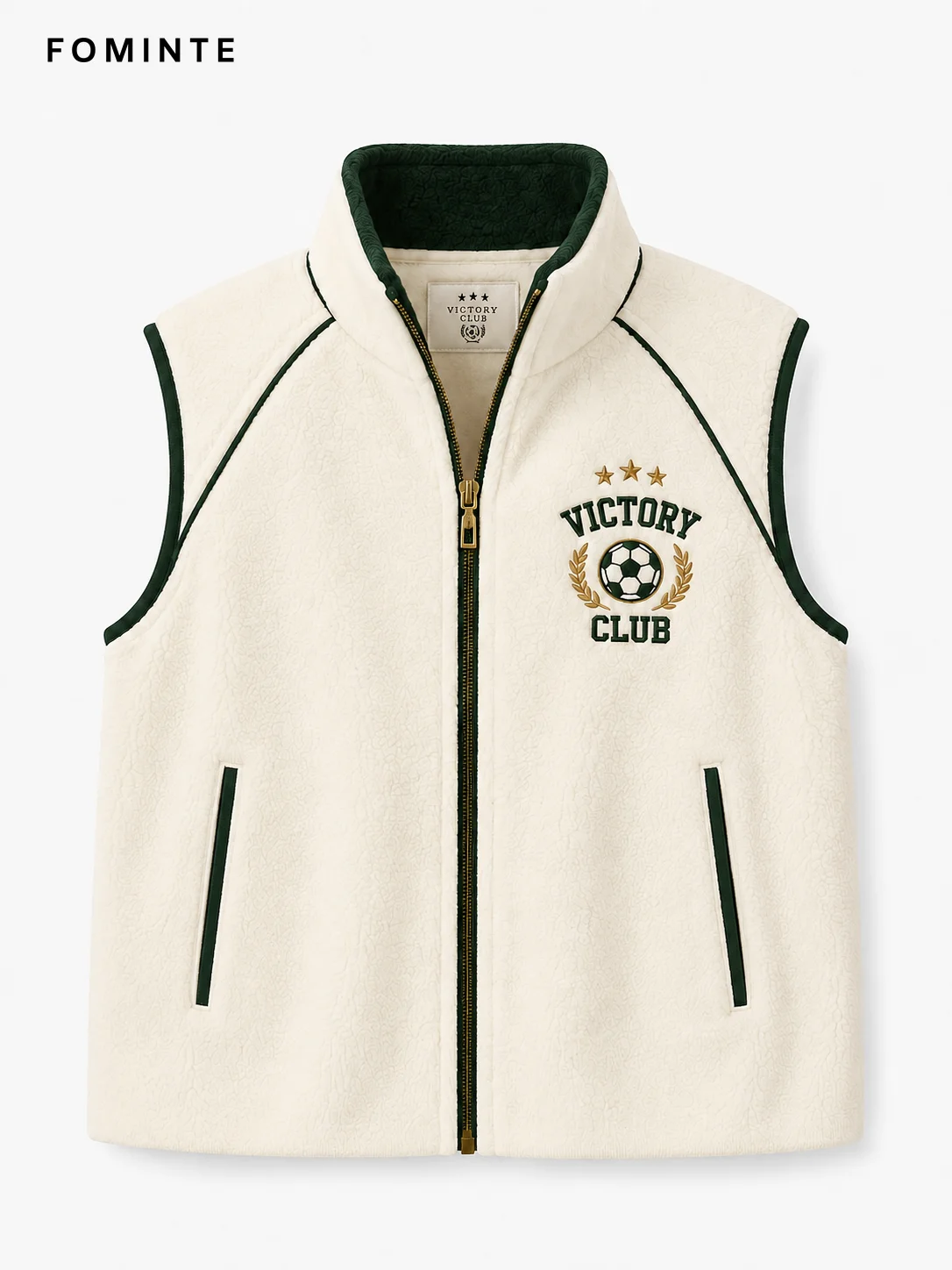 Fleece Stand Collar Vest - Solid Color Wholesale Custom Sportswear - FM0802000404-2