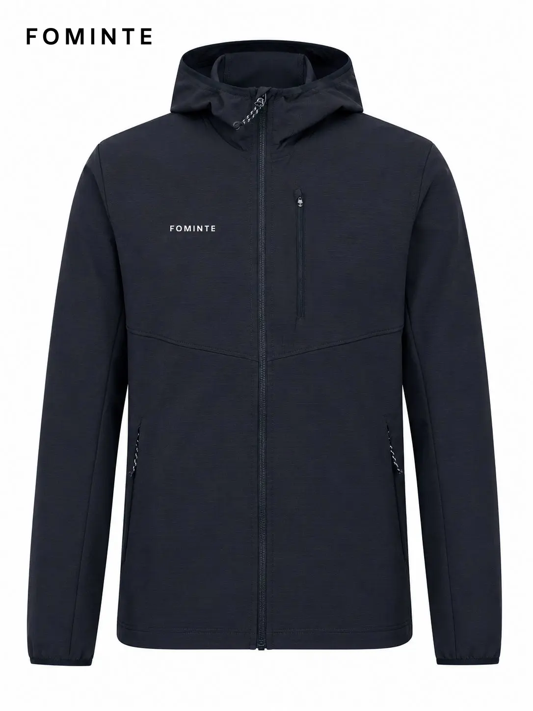 Men's Navy Hooded Outdoor Softshell Jacket