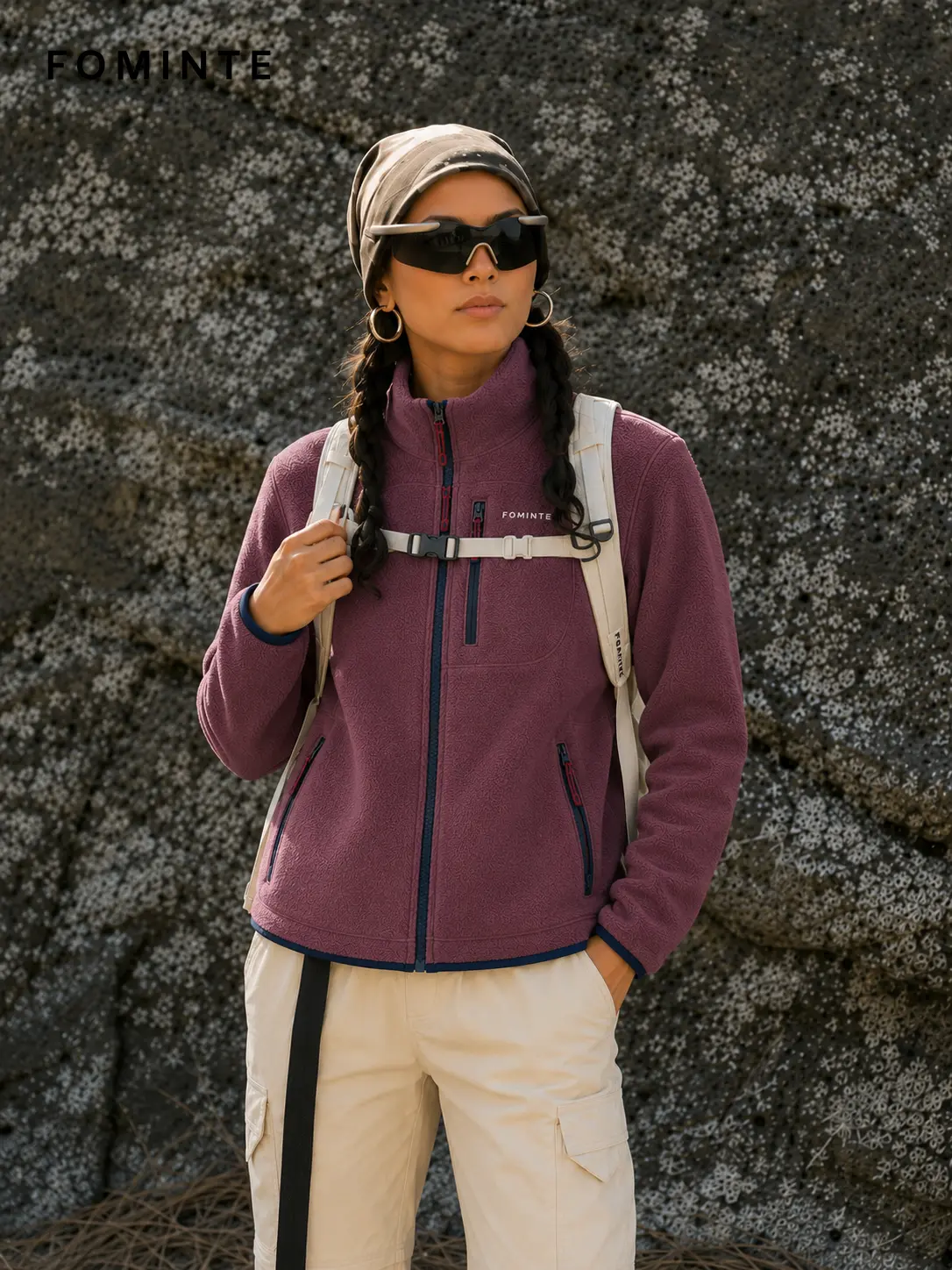 Men's Red Bean Contrast Panel Outdoor Softshell Jacket