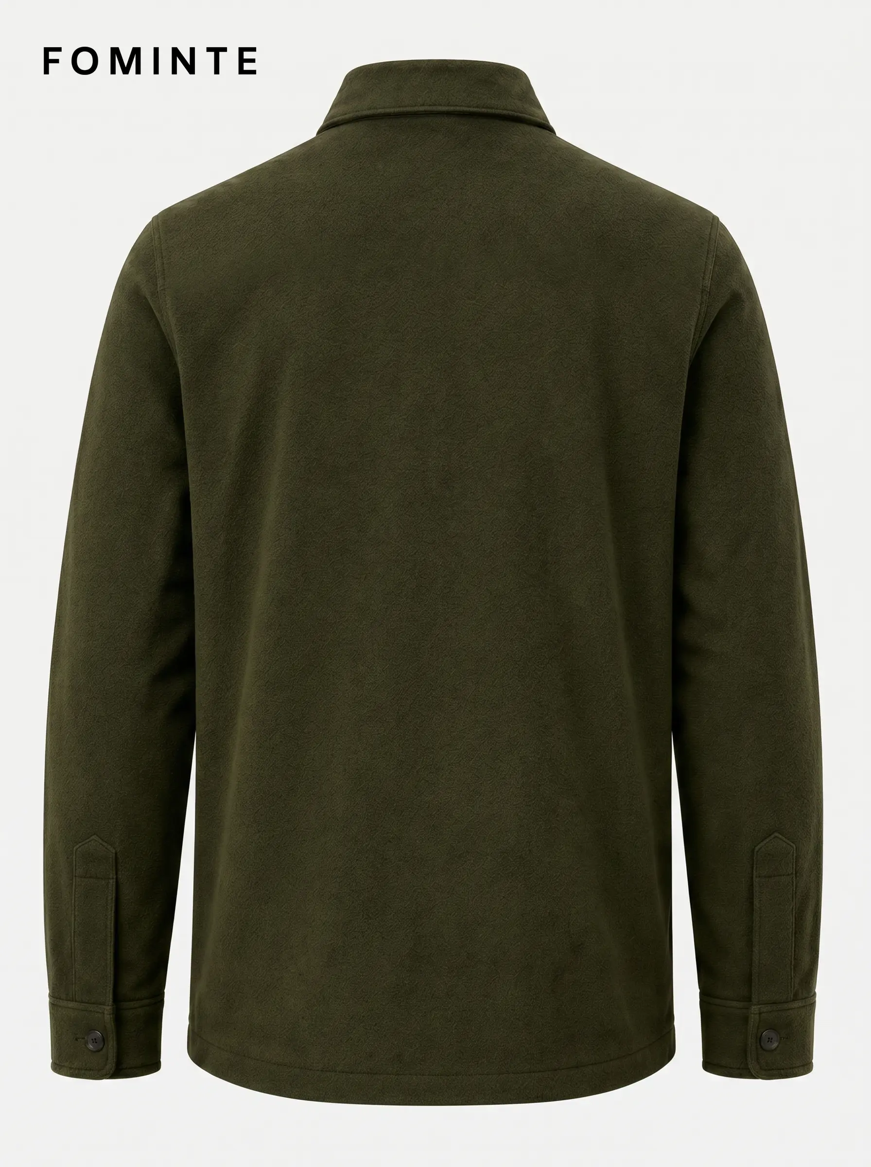 Men's Olive Green Chest Pocket fleece Jacket