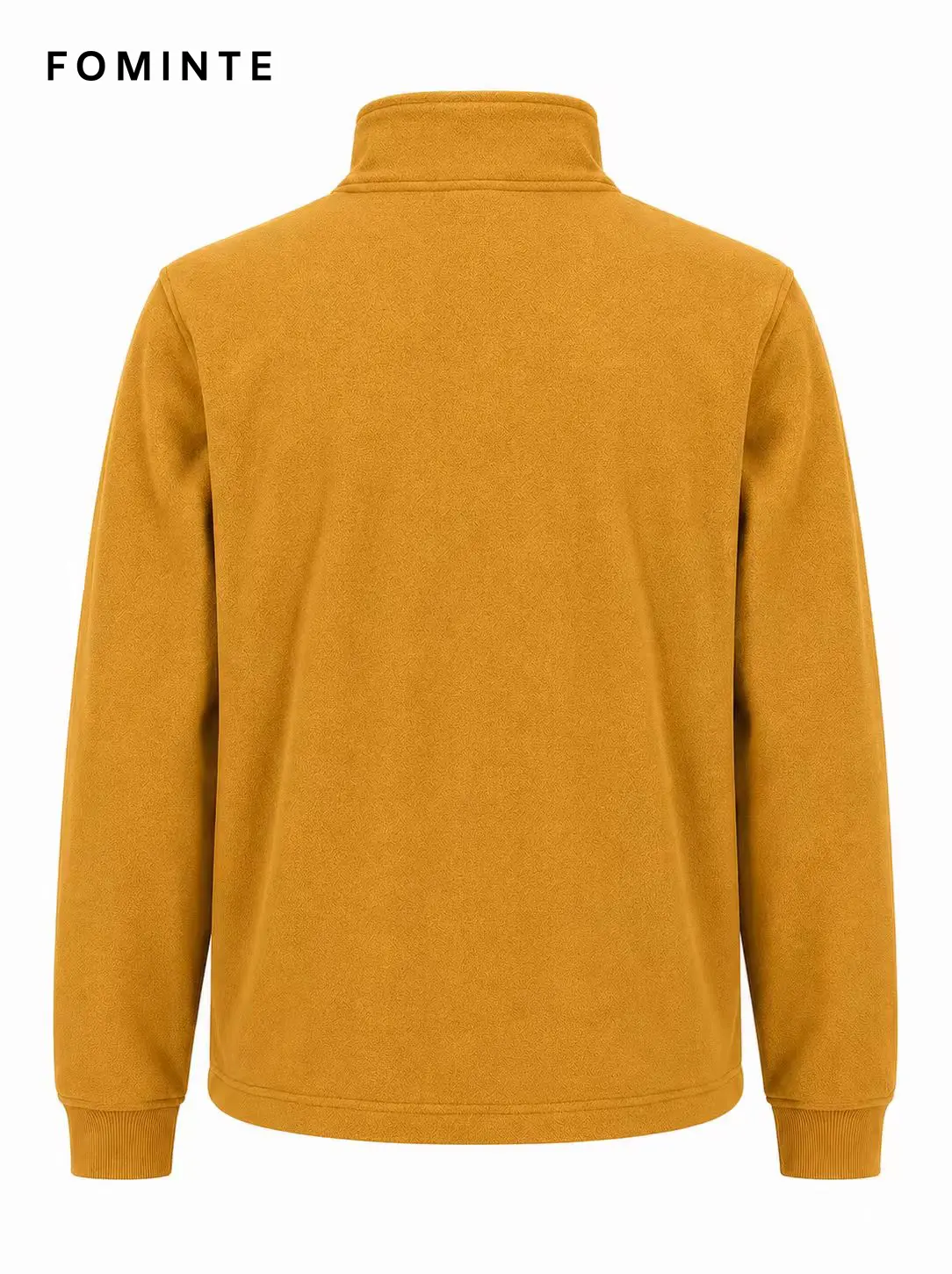 Women's Ginger Yellow Stand Collar Hiking Quarter-Zip Fleece Hoodie