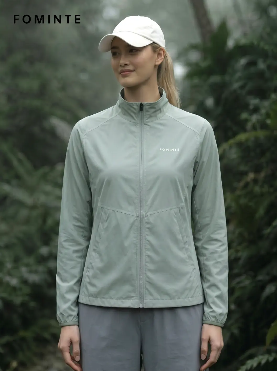 Women's Pasture Green Stand Collar Softshell Jacket