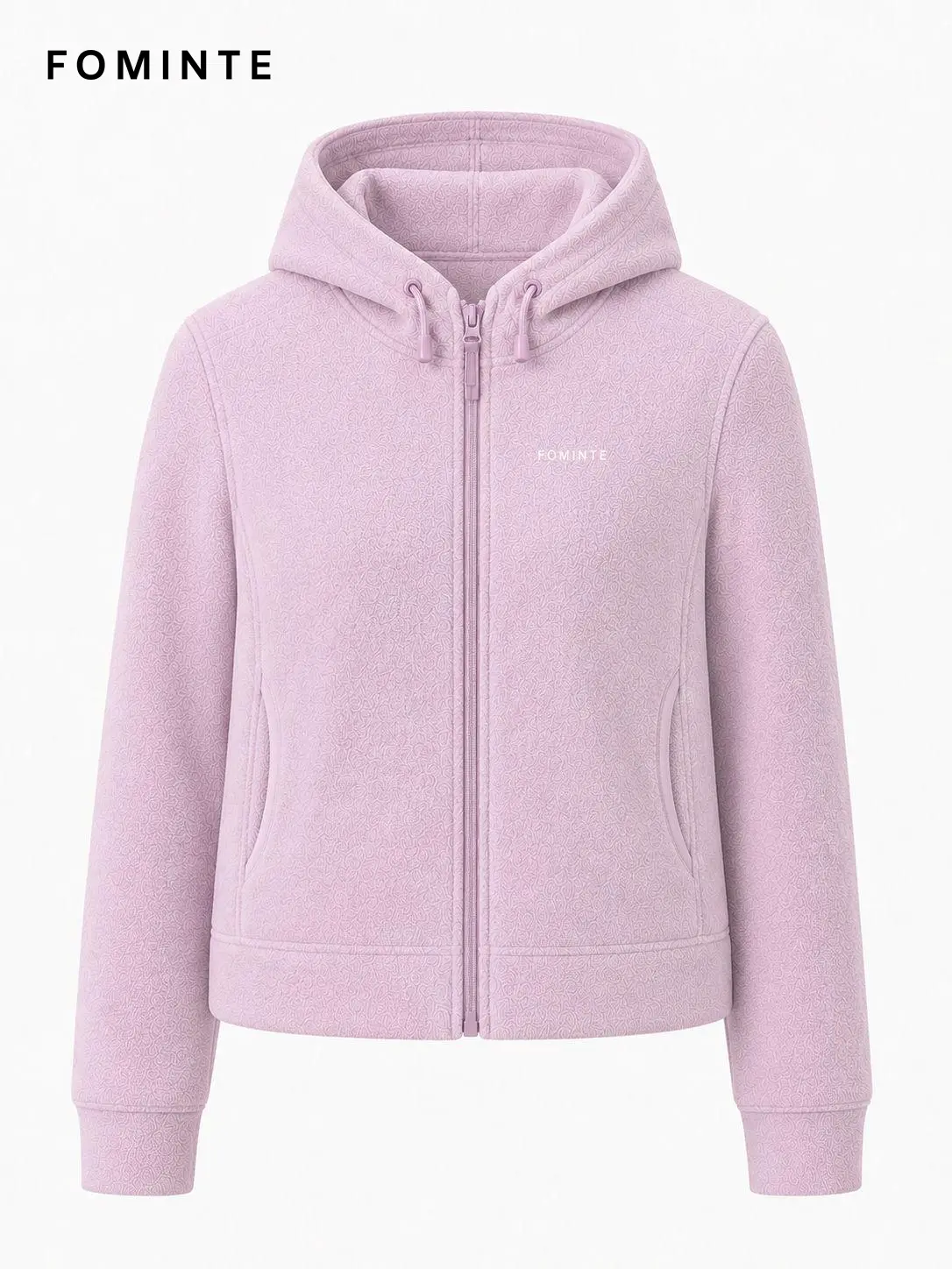Women's Pink Purple Hooded Full-Zip Fleece Jacket